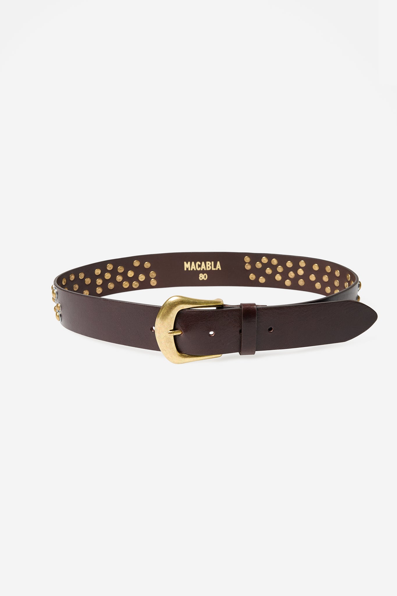 Ceinture cloutée marron