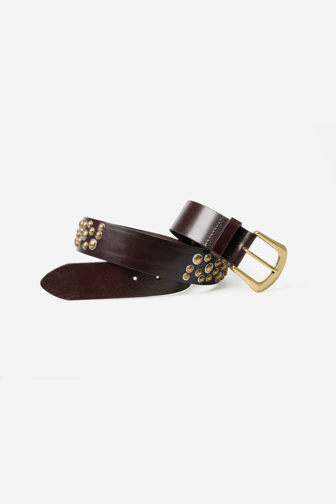 Ceinture cloutée marron