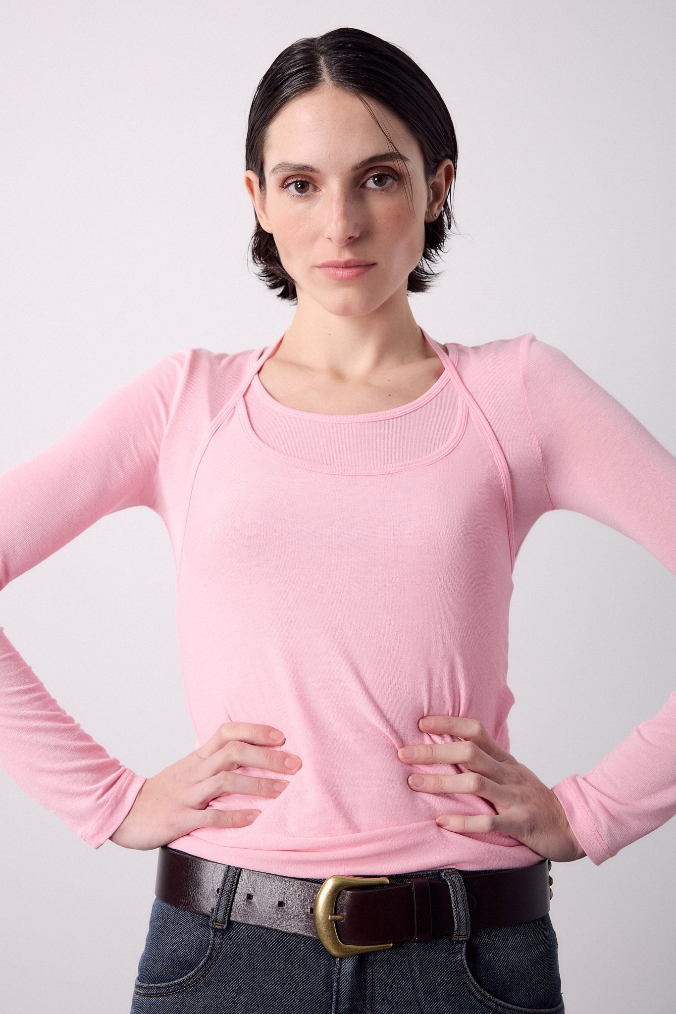 T-shirt rose superposé