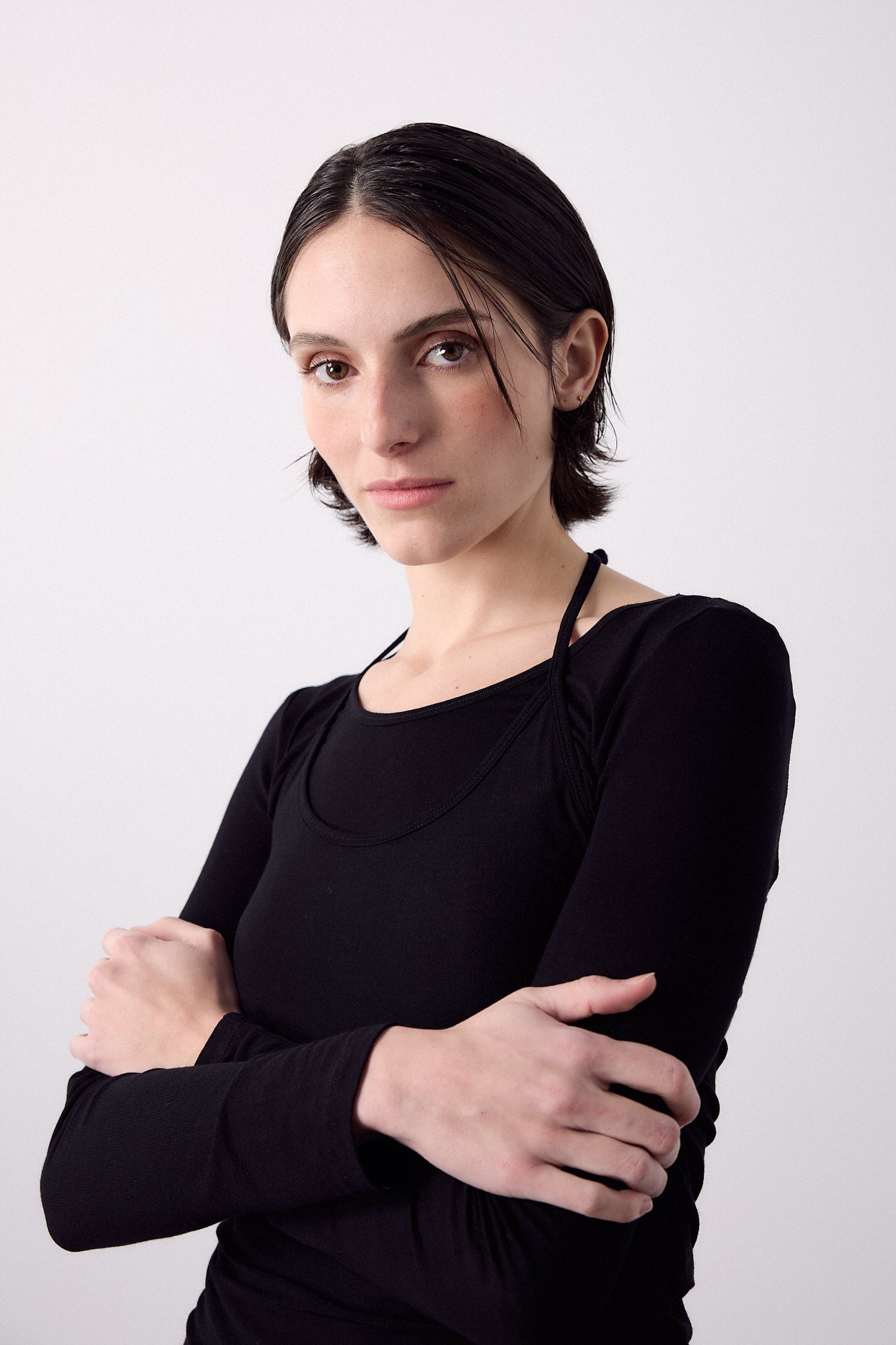 T-shirt à superposition noire