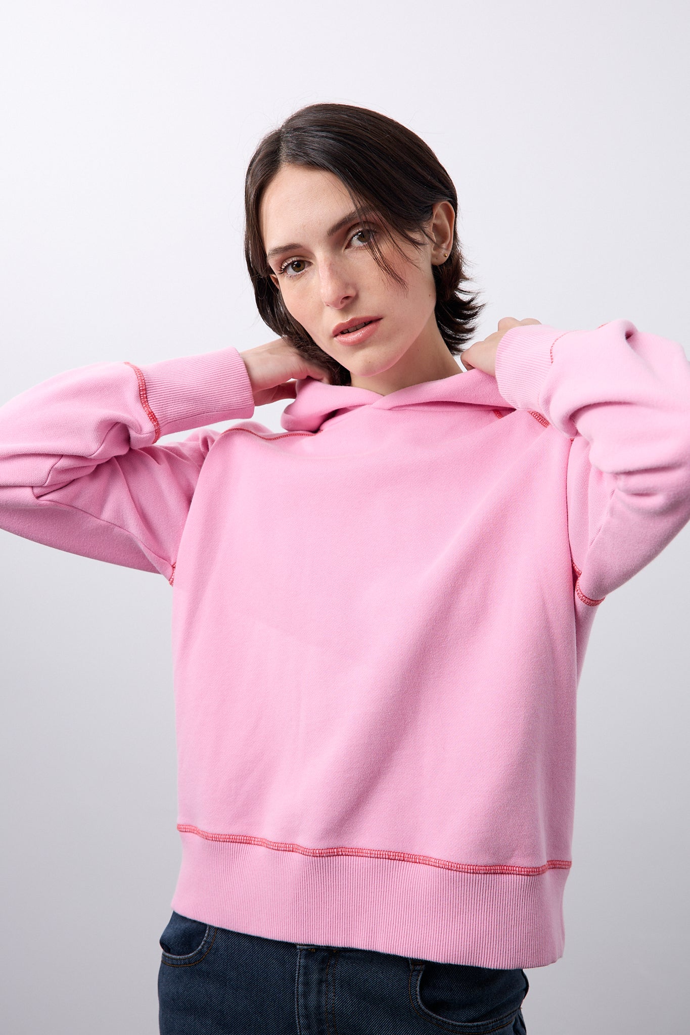 Sweat à capuche Rose