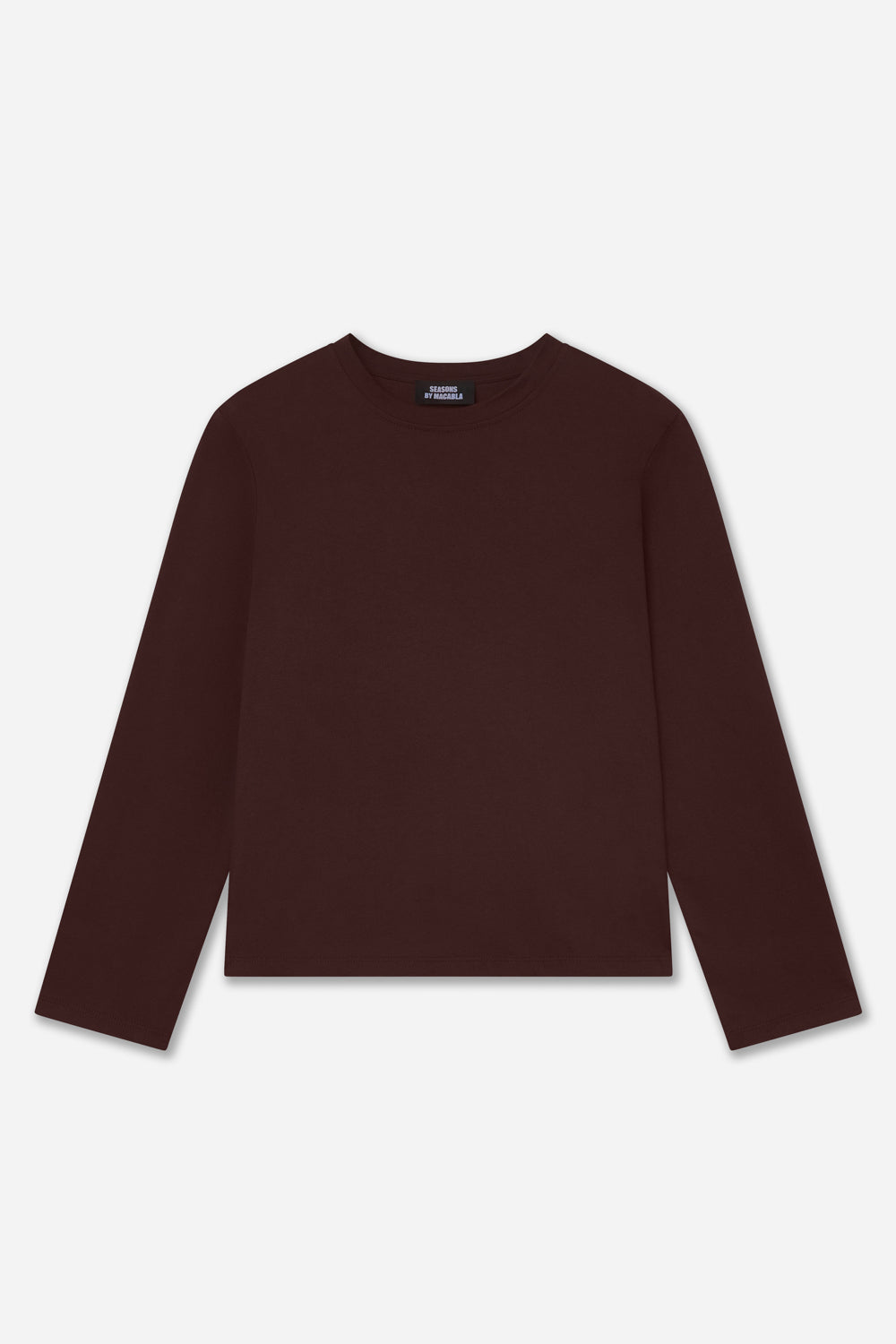 T-shirt Coton Manches Longues Marron