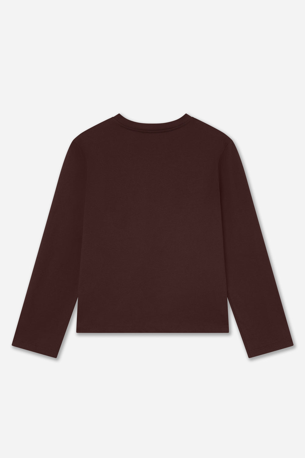 T-shirt Coton Manches Longues Marron
