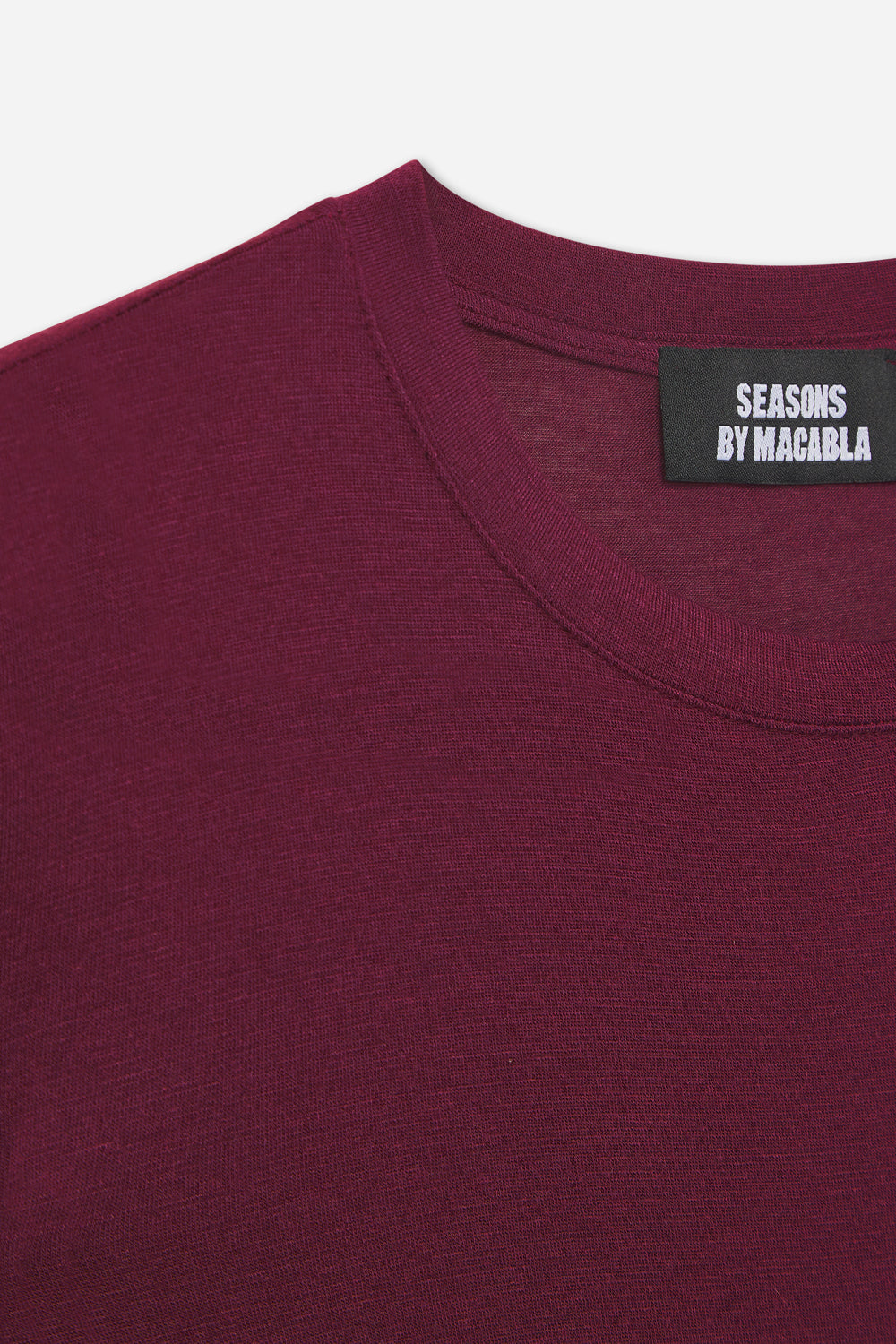 T-shirt Cachemire Manches Longues Aubergine