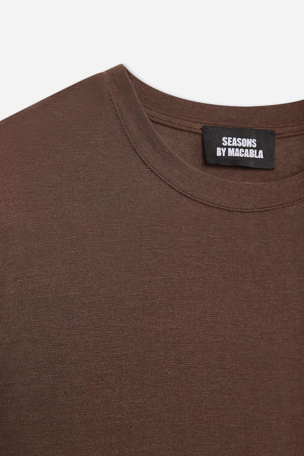 T-shirt Cachemire Manches Longues Marron