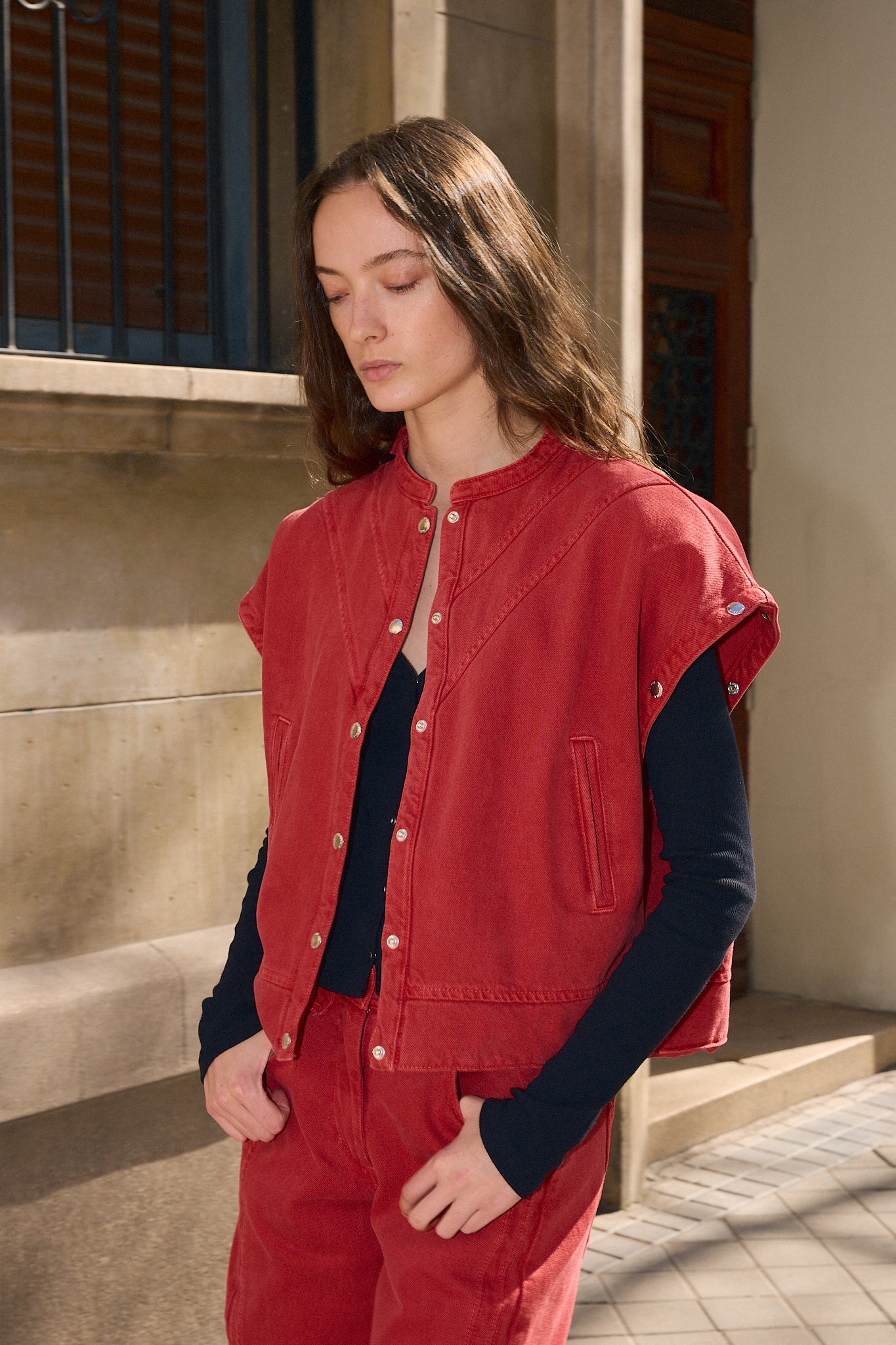 Blouson Bomber Rouge Amovible