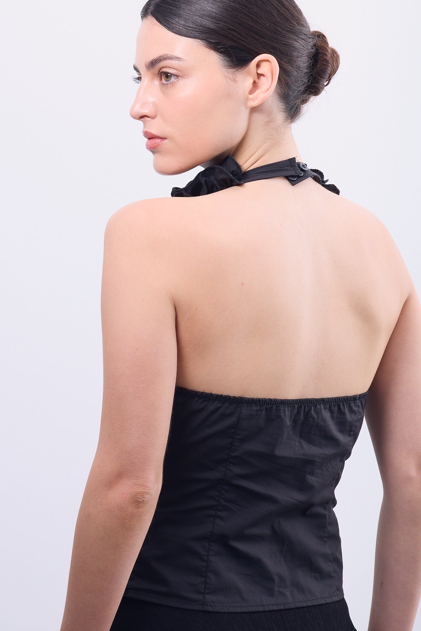 Black Ruffle Top