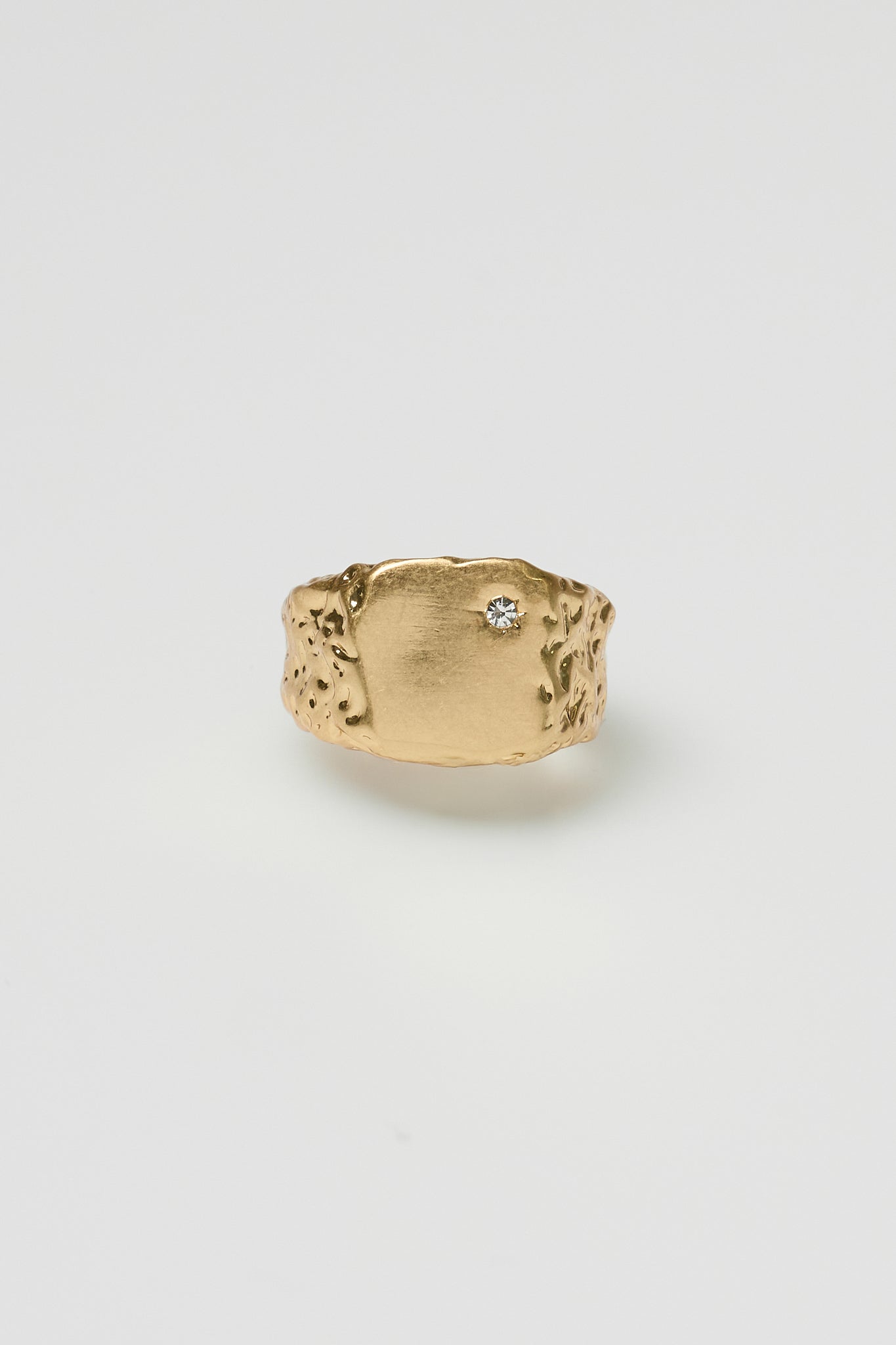 Anillo Sello Irregular Circon