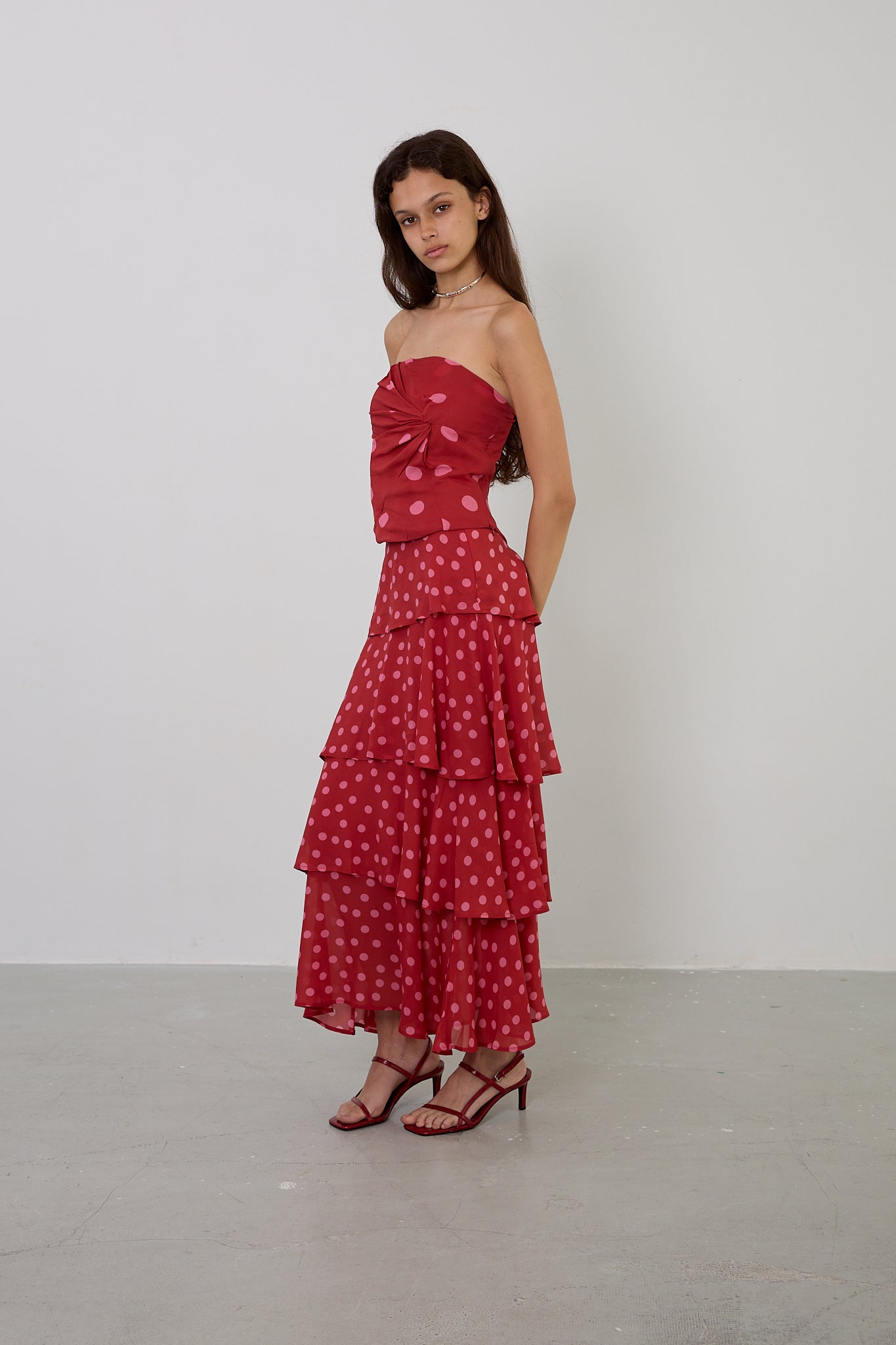 Red Polka Dot Ruffle Skirt