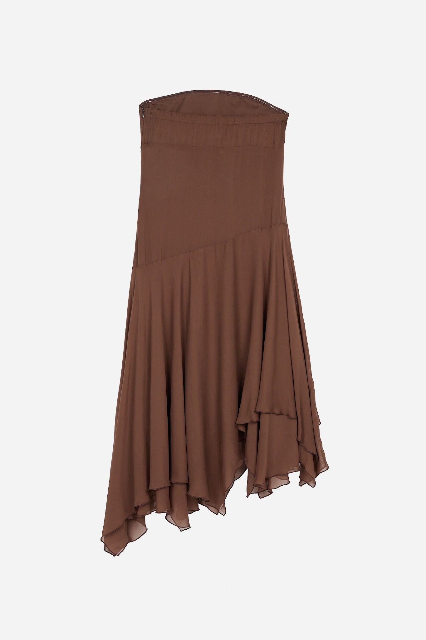 Brown Strapless Dress
