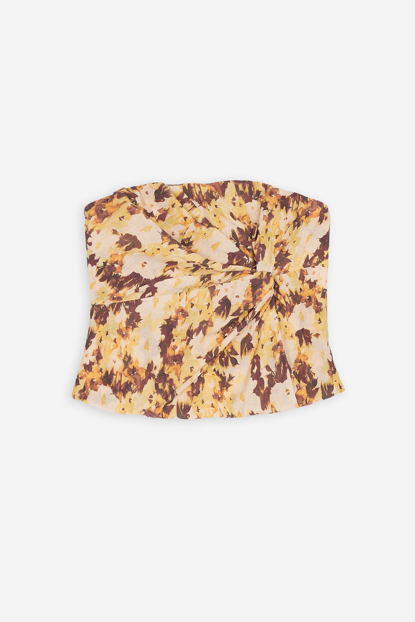 Yellow Floral Knot Top