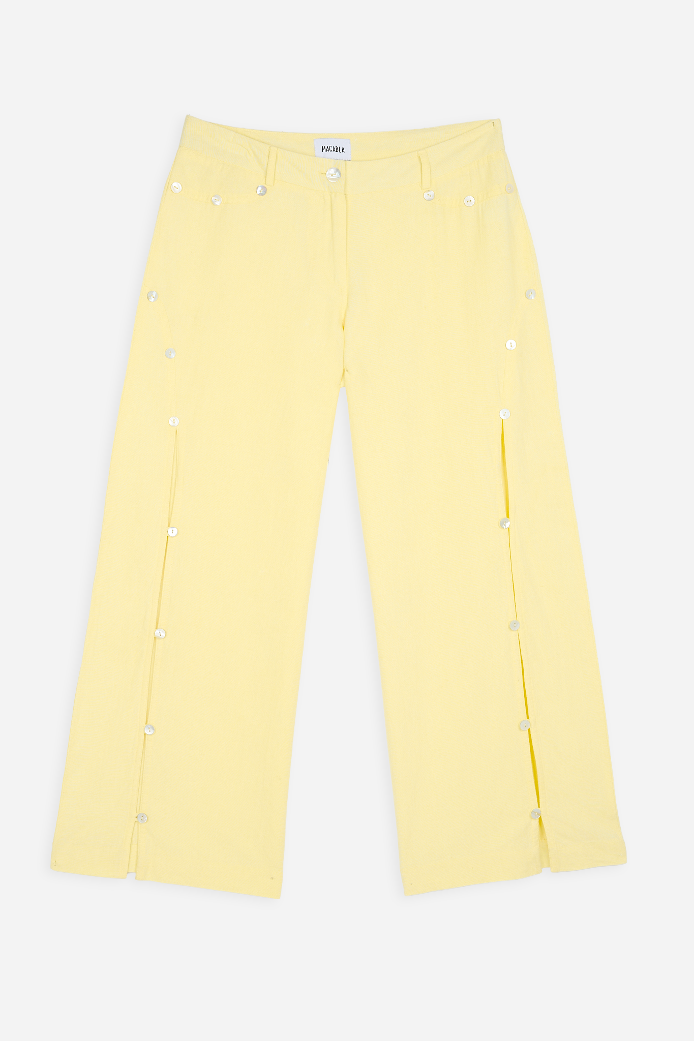 Pantalón Botones Nácar Amarillo