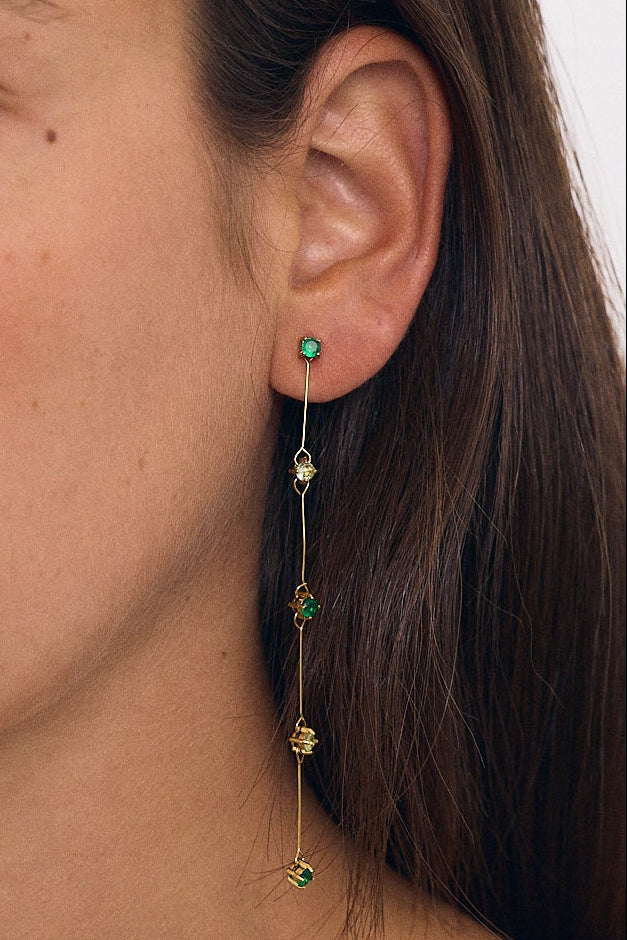 Boucles d'oreilles détachables vertes (paire)