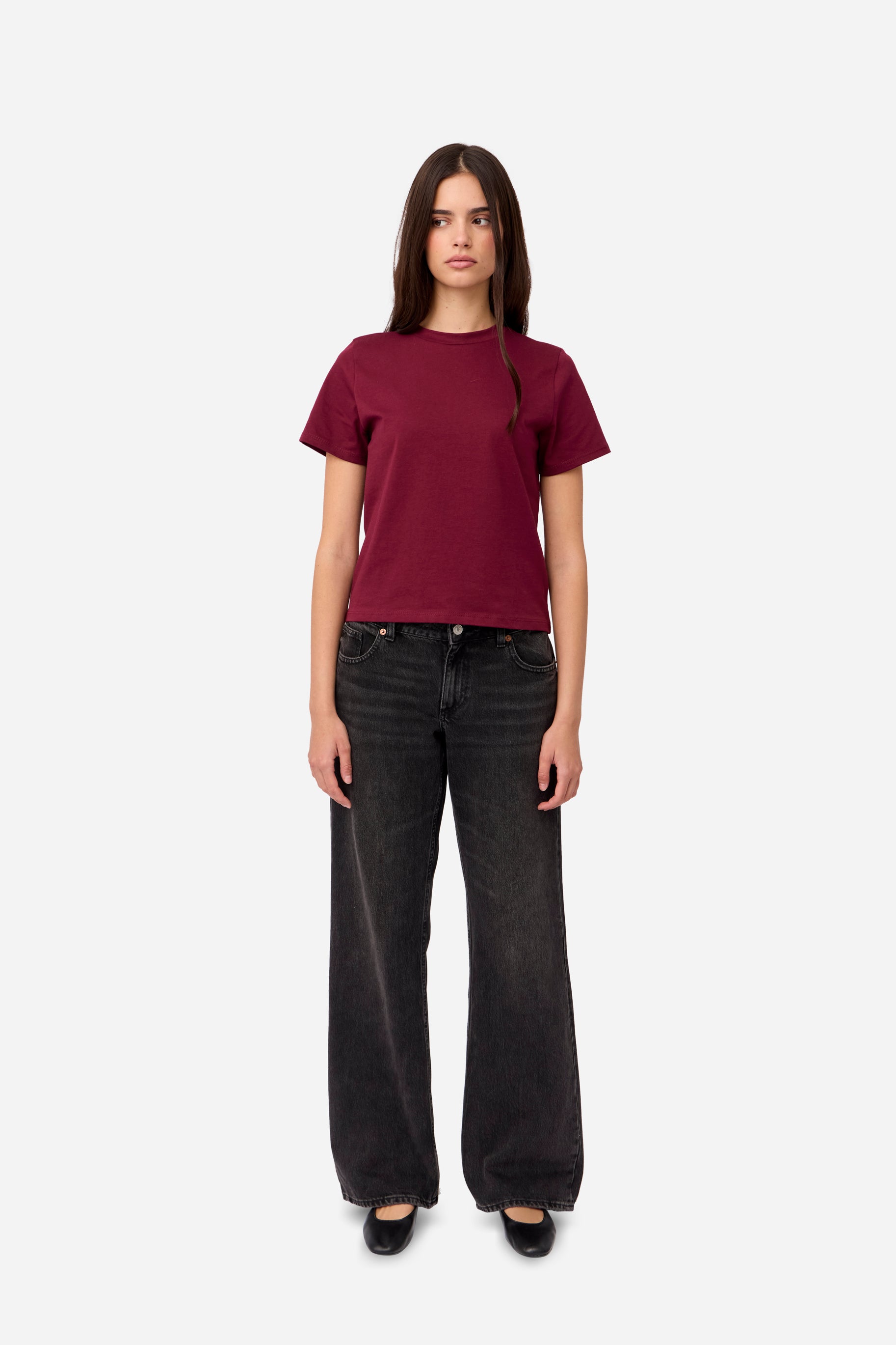 Burgundy Cotton T-shirt