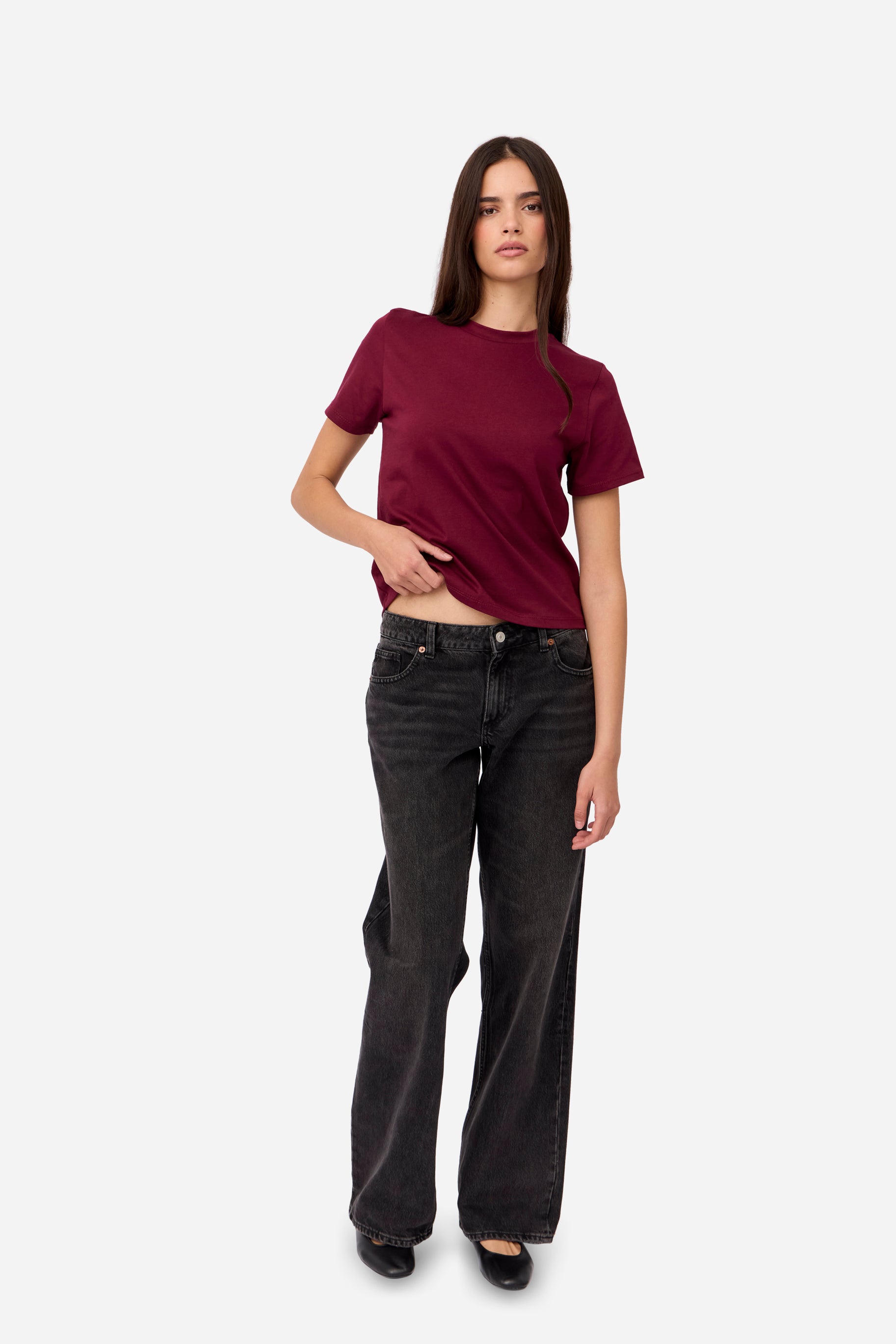 Burgundy Cotton T-shirt