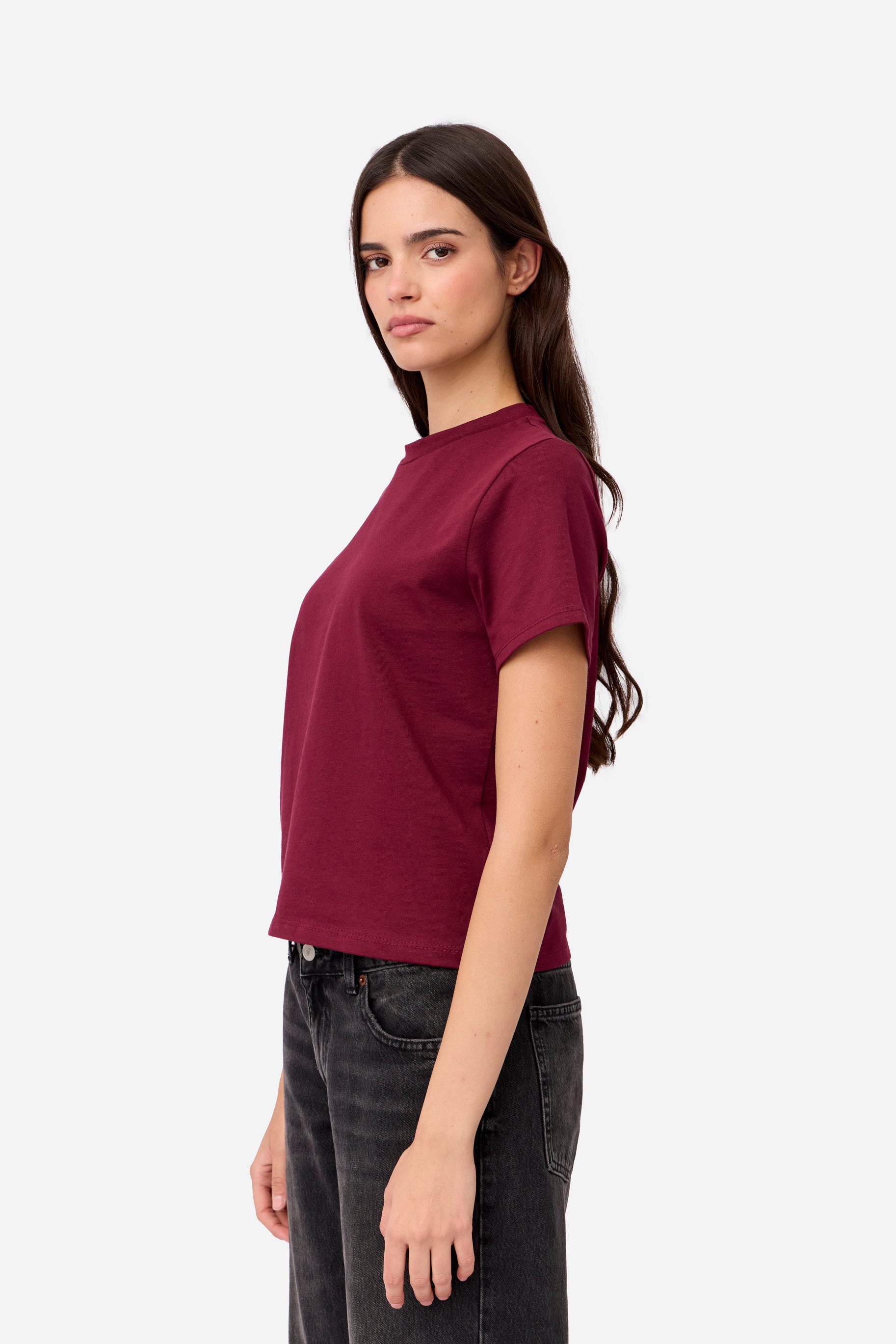 Burgundy Cotton T-shirt