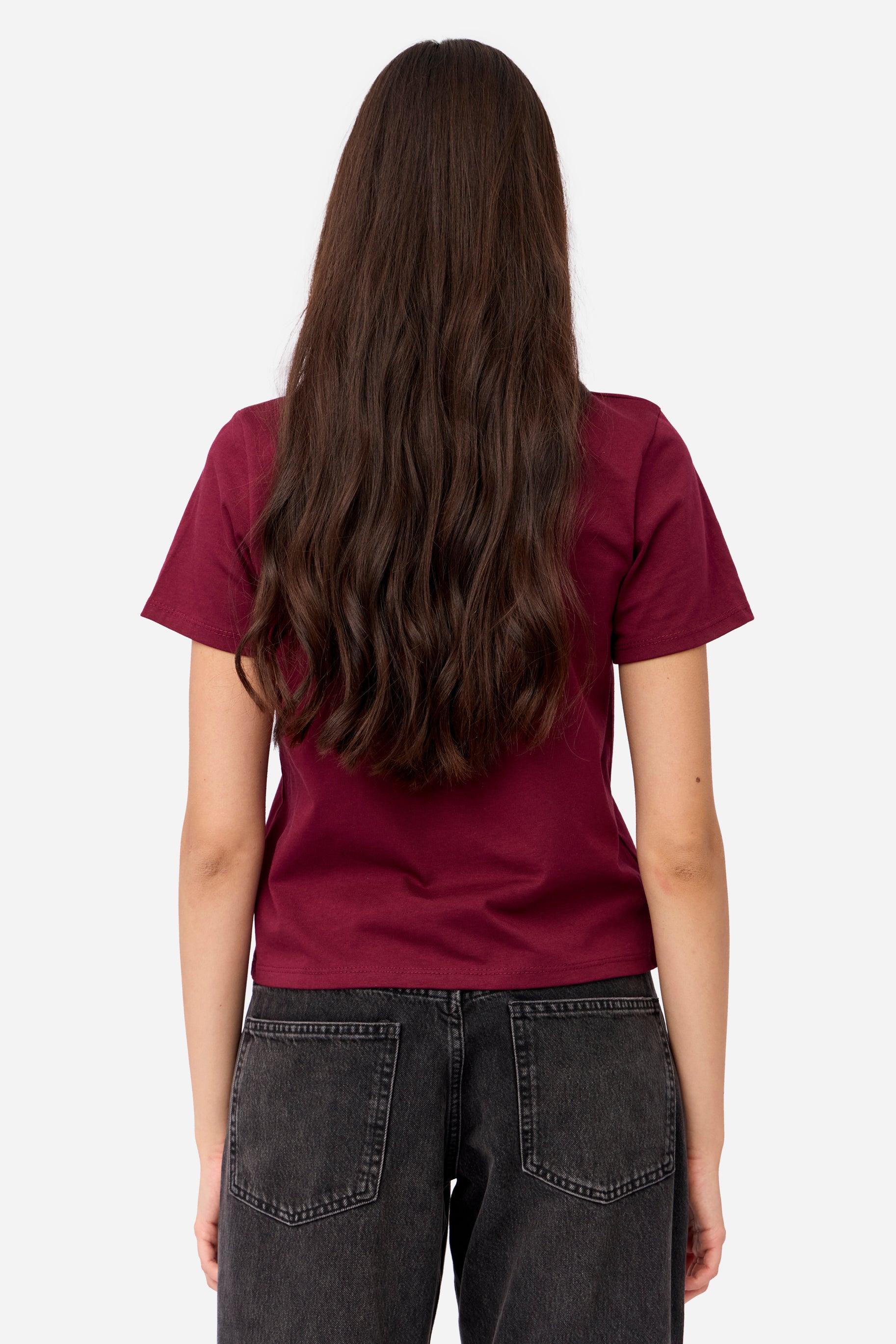 Burgundy Cotton T-shirt
