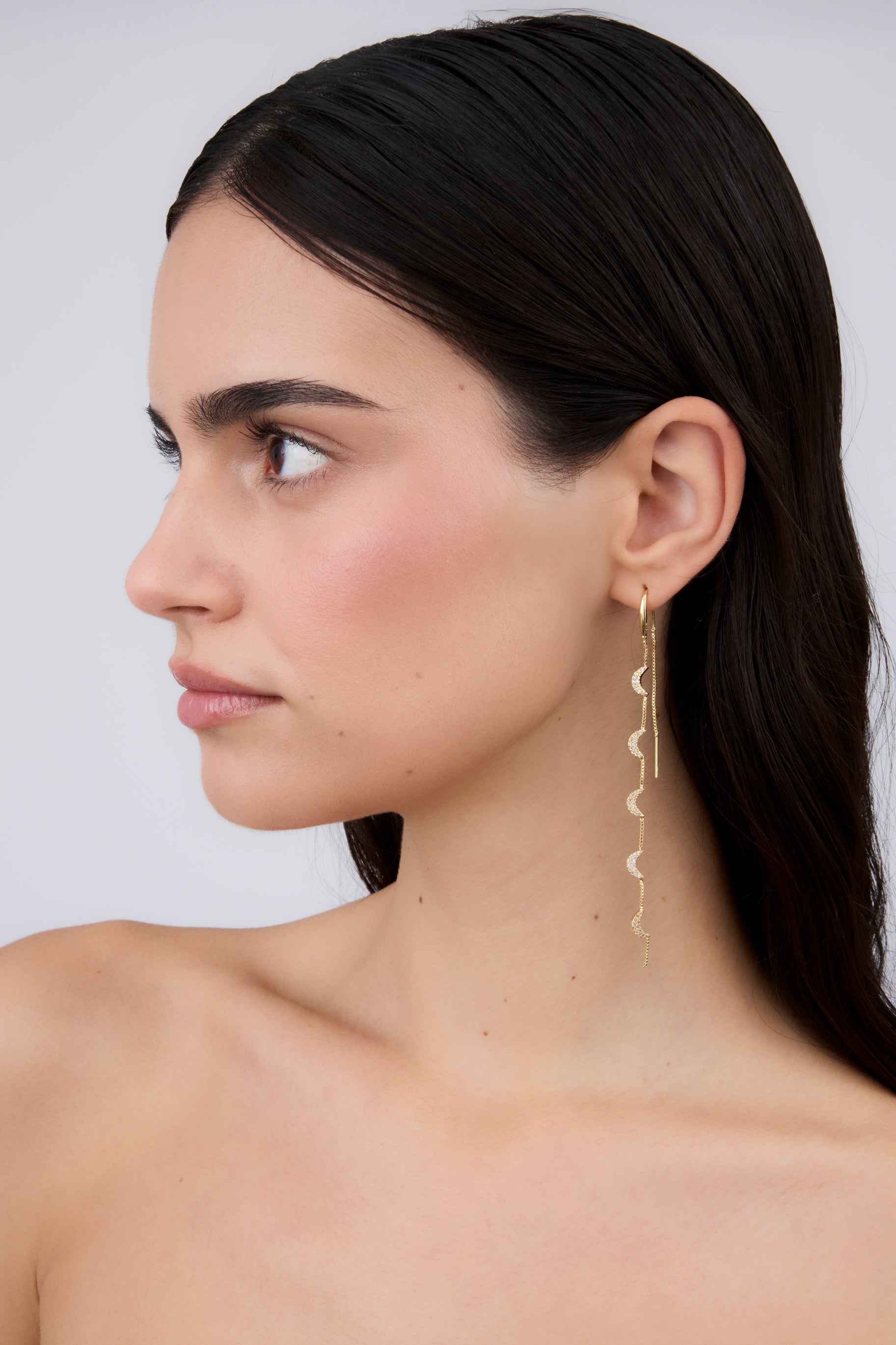 Boucle d'oreille Double Lune