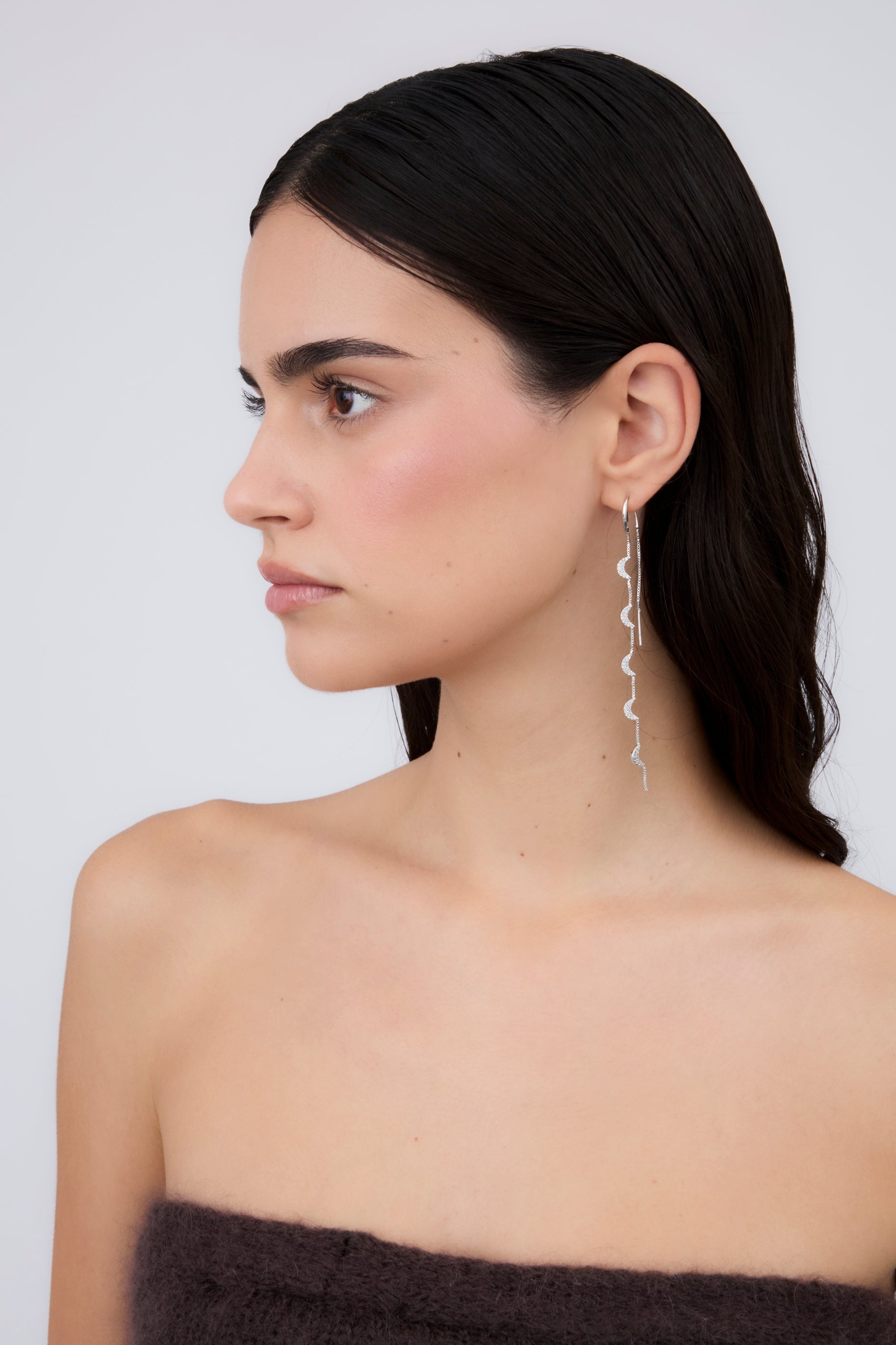 Boucle d'oreille Double Lune