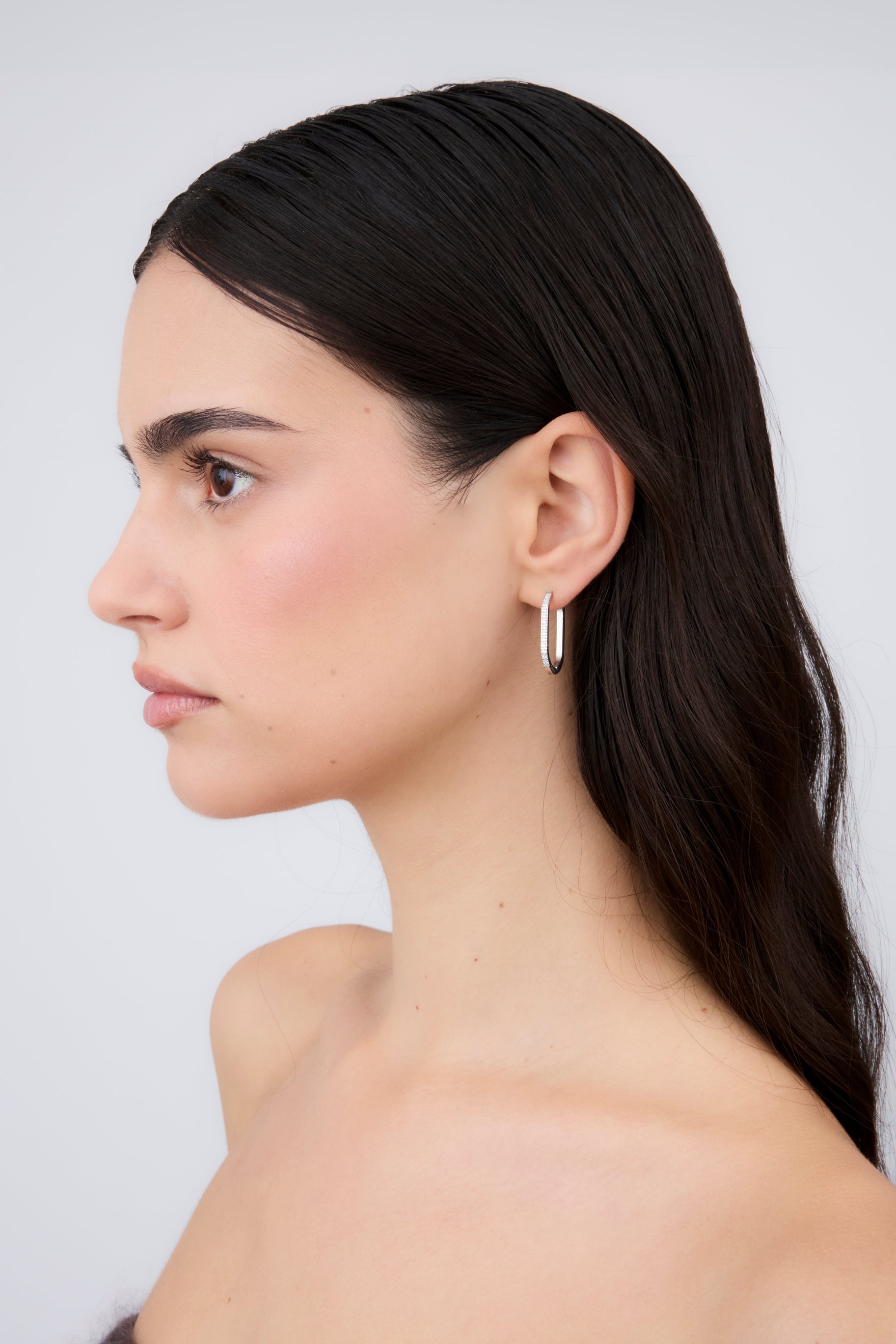 Boucle d'oreille Ovale Zircon (Unité)