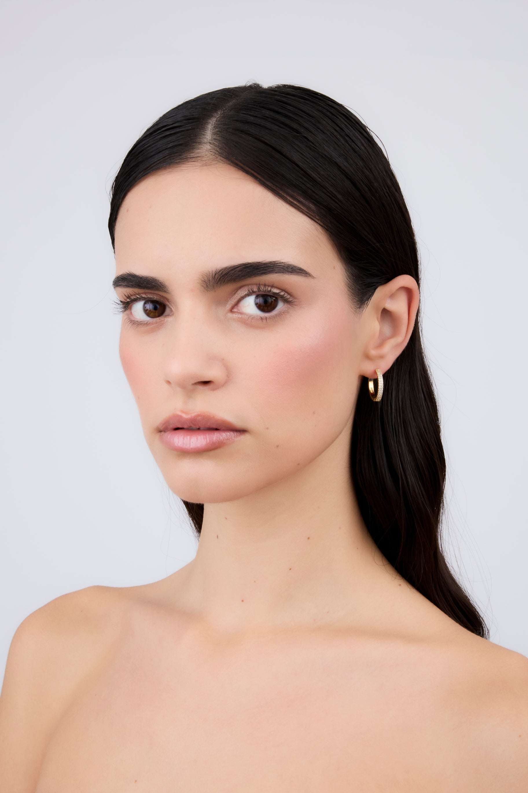 Microzircon earring 16 mm