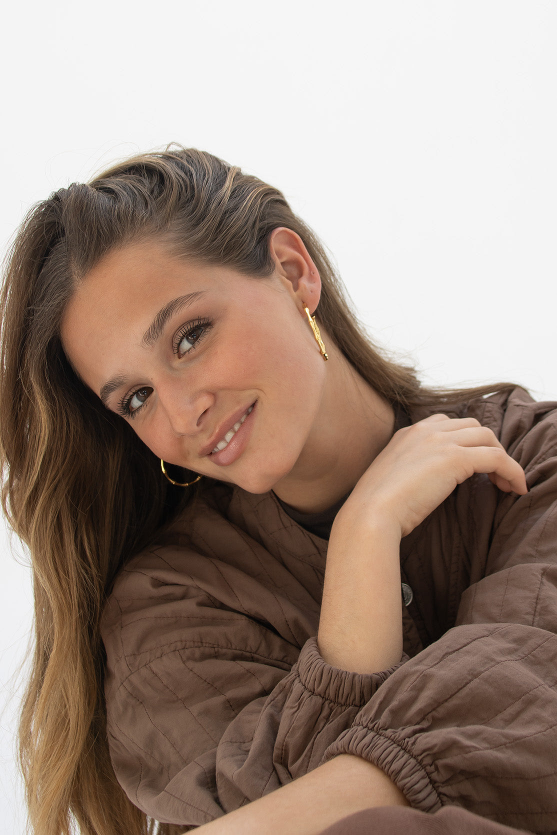 Bamboo Hoop Earrings 3.5 cm