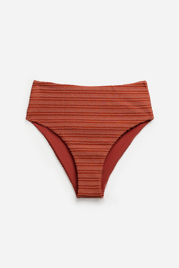 Tile Texture High-Waisted Bikini Bottom