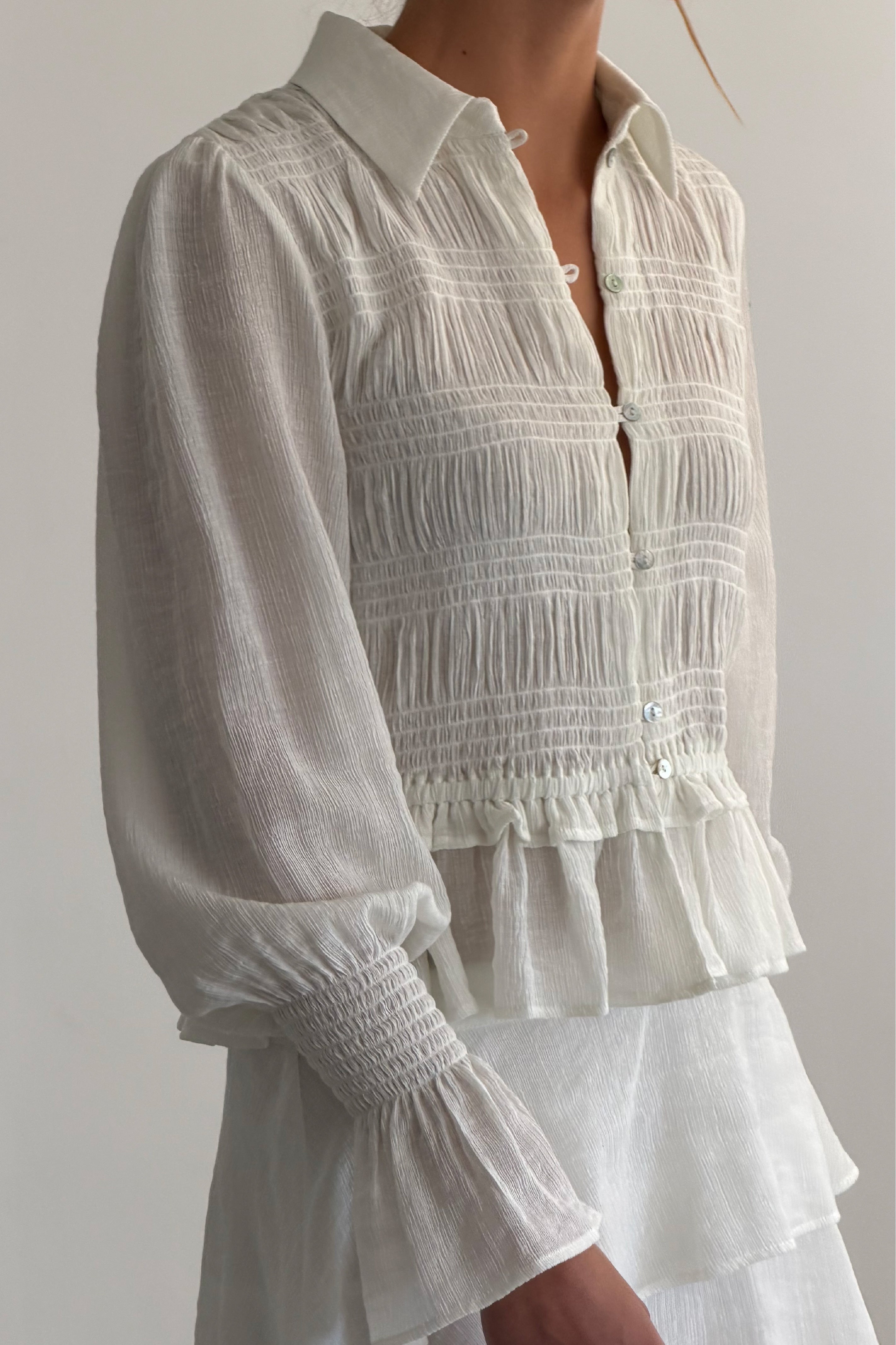 White Coated Blouse