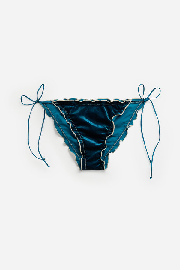 Bas de Bikini en Velours Pétrole