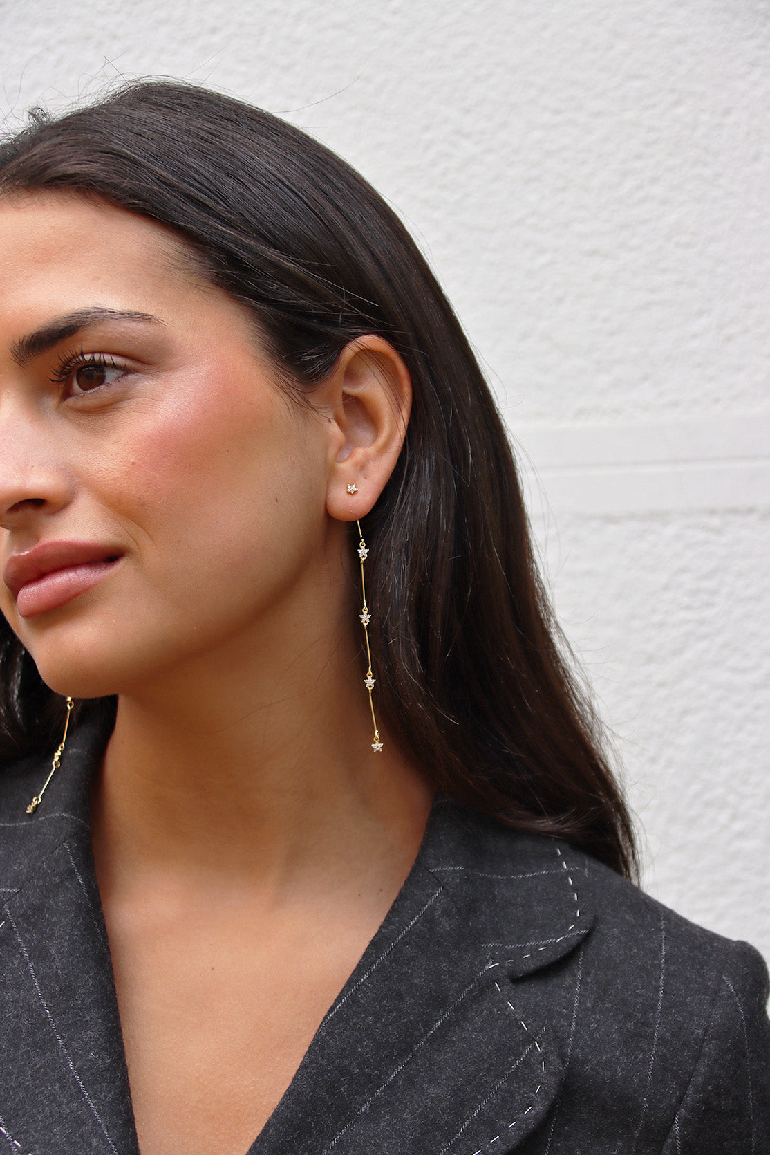 Boucle d'oreille détachable fleur lilas