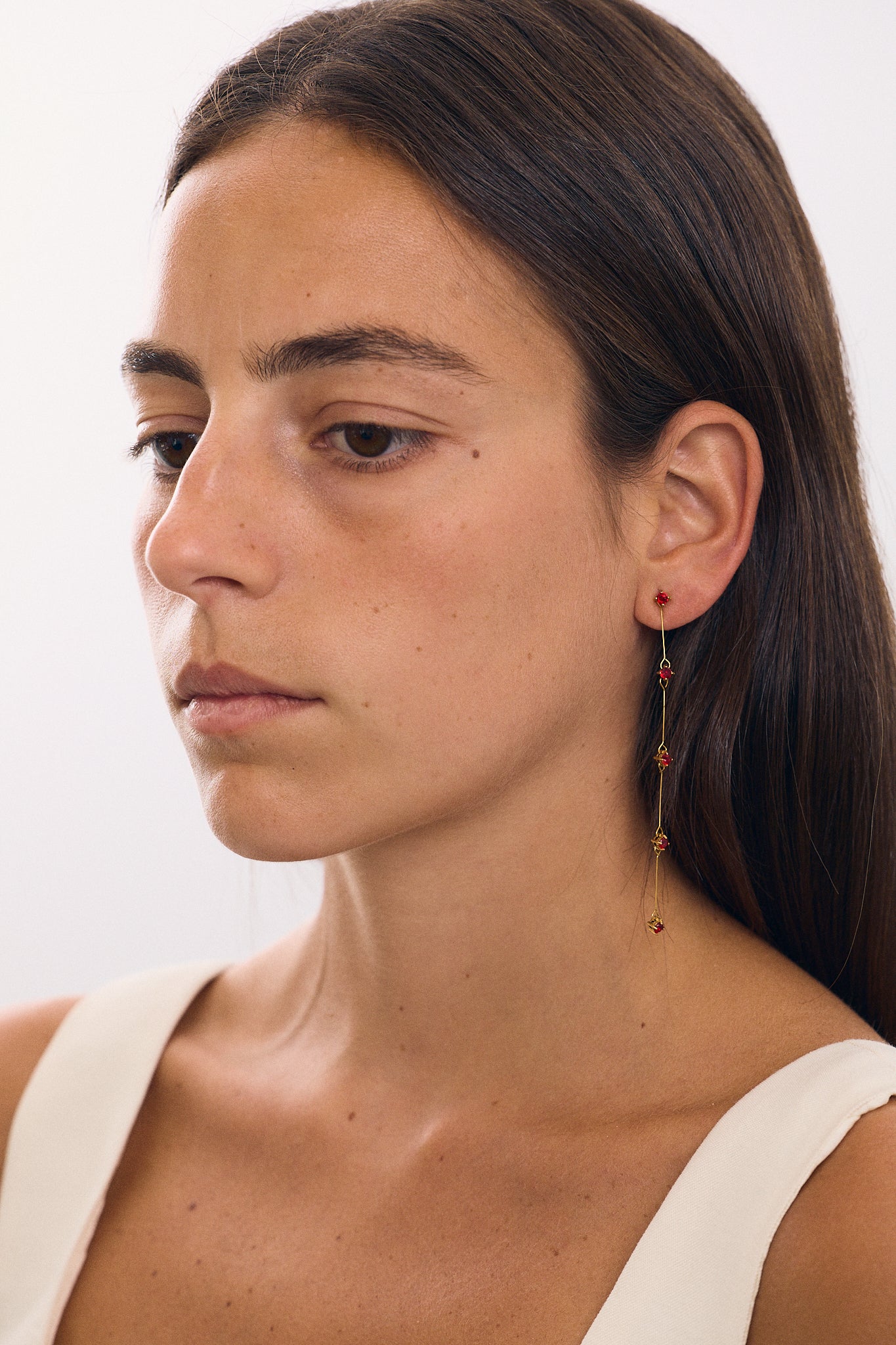 Boucles d'oreilles rouges détachables (paire)