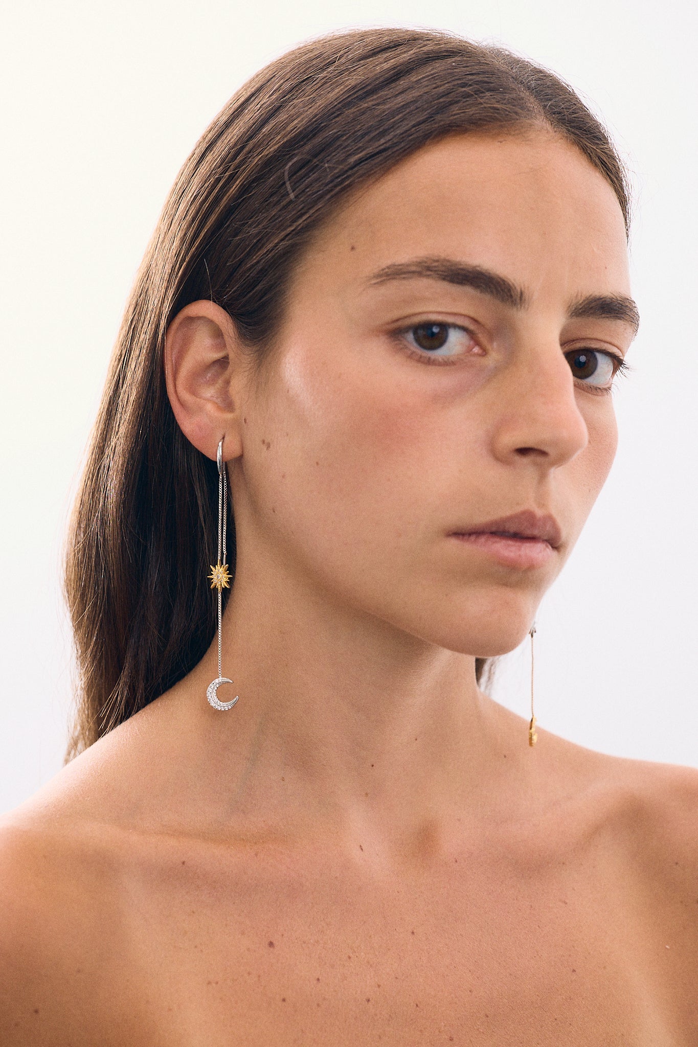 Boucles d'oreilles Double Chaîne Jour et Nuit (unité)