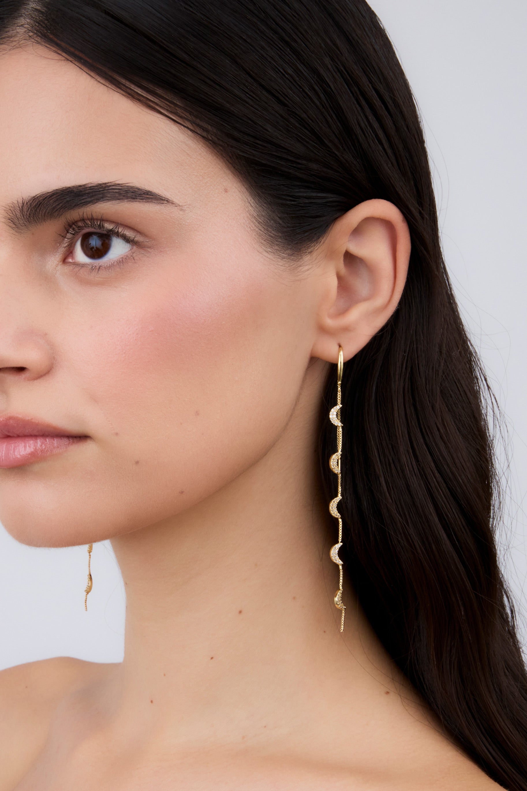 Boucle d'oreille Double Lune