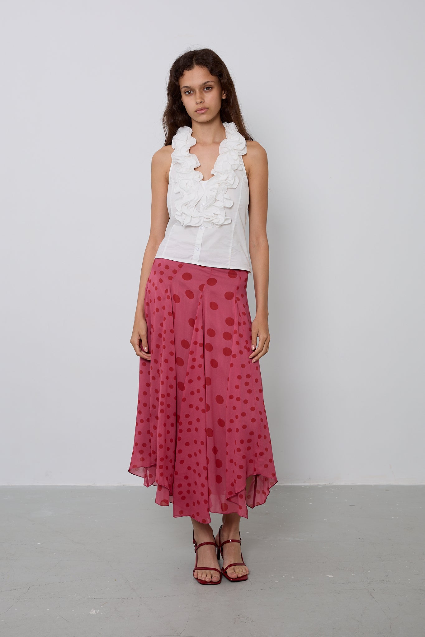 Falda Paneles Lunares Rosa