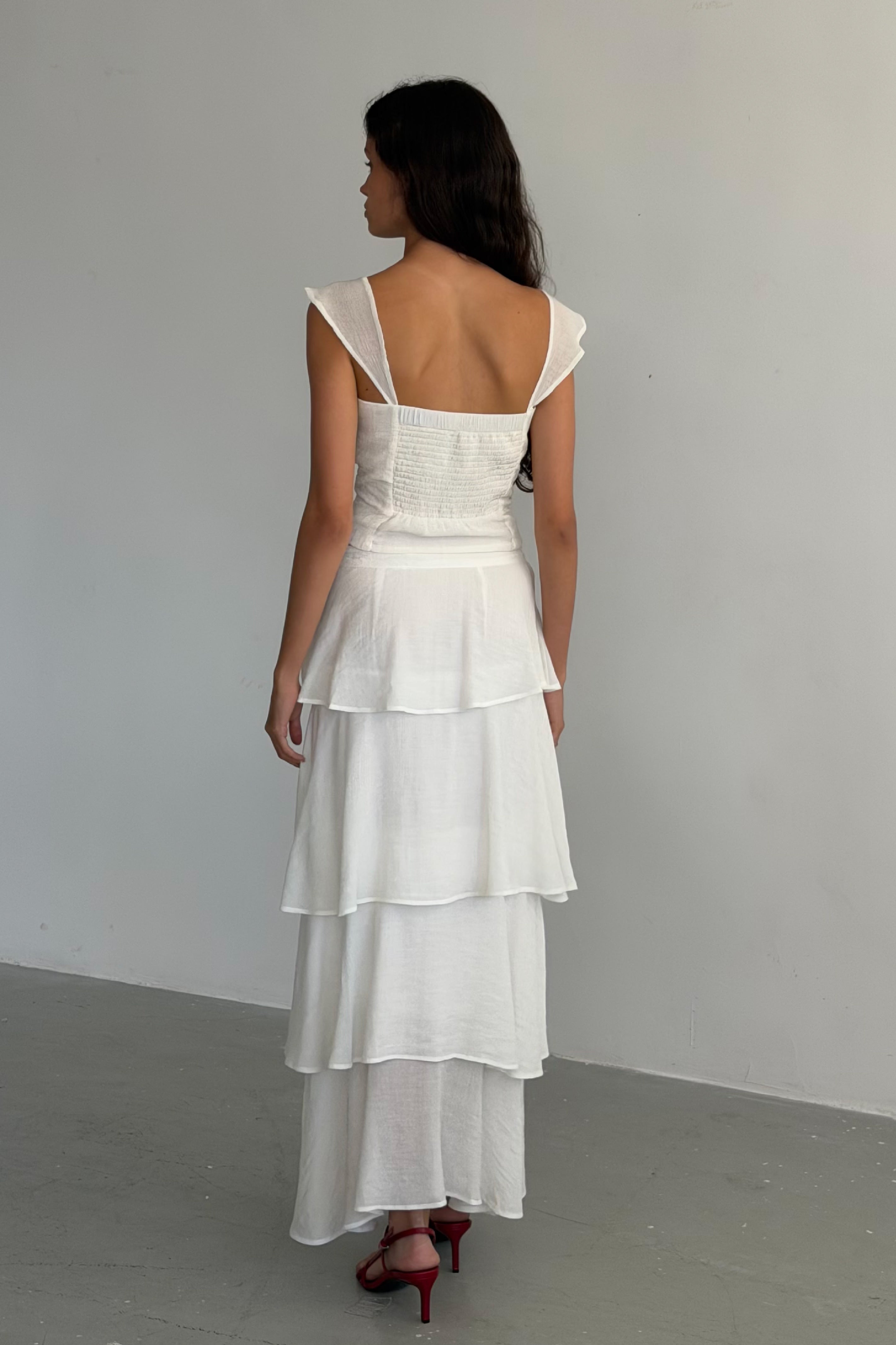 White Ruffle Skirt