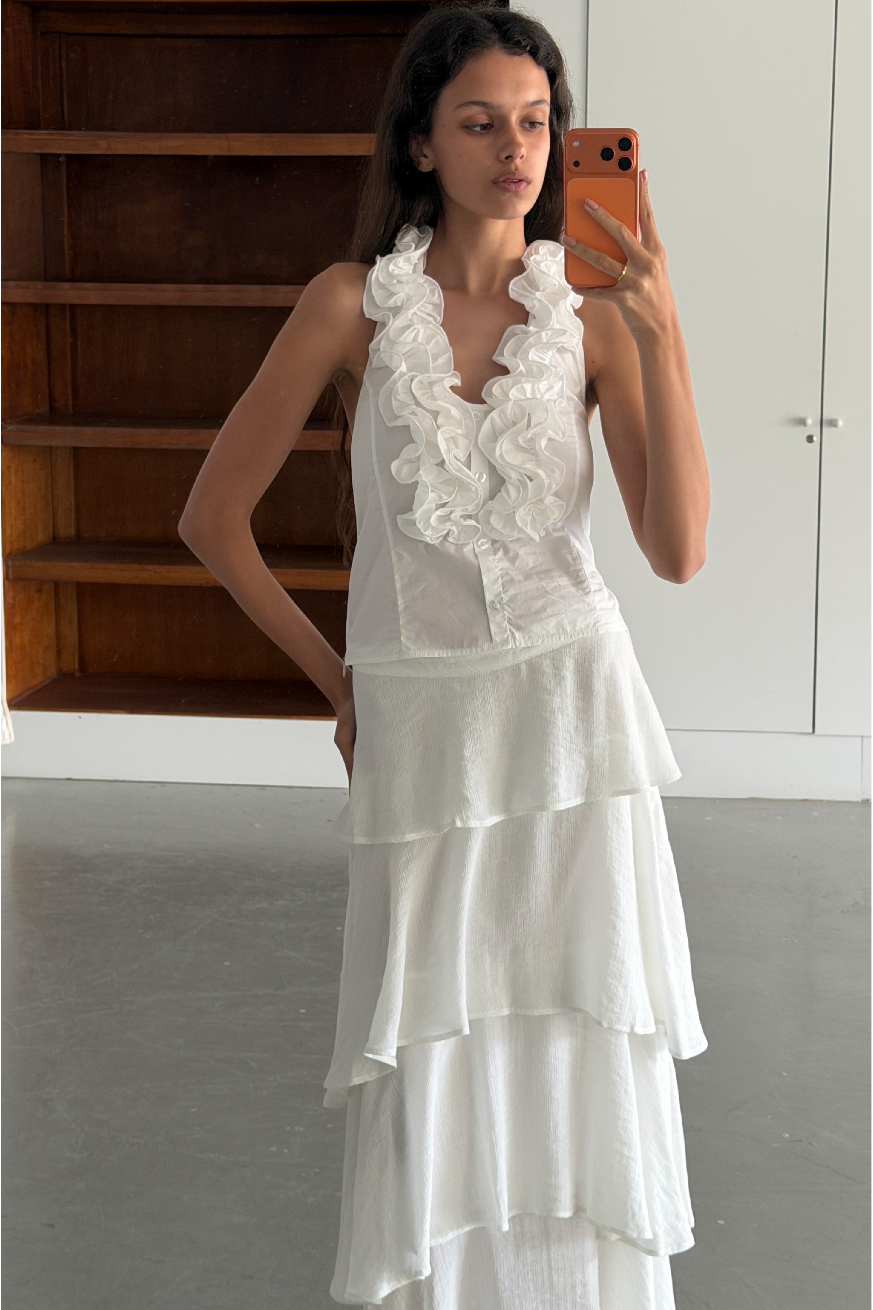 White Ruffle Skirt