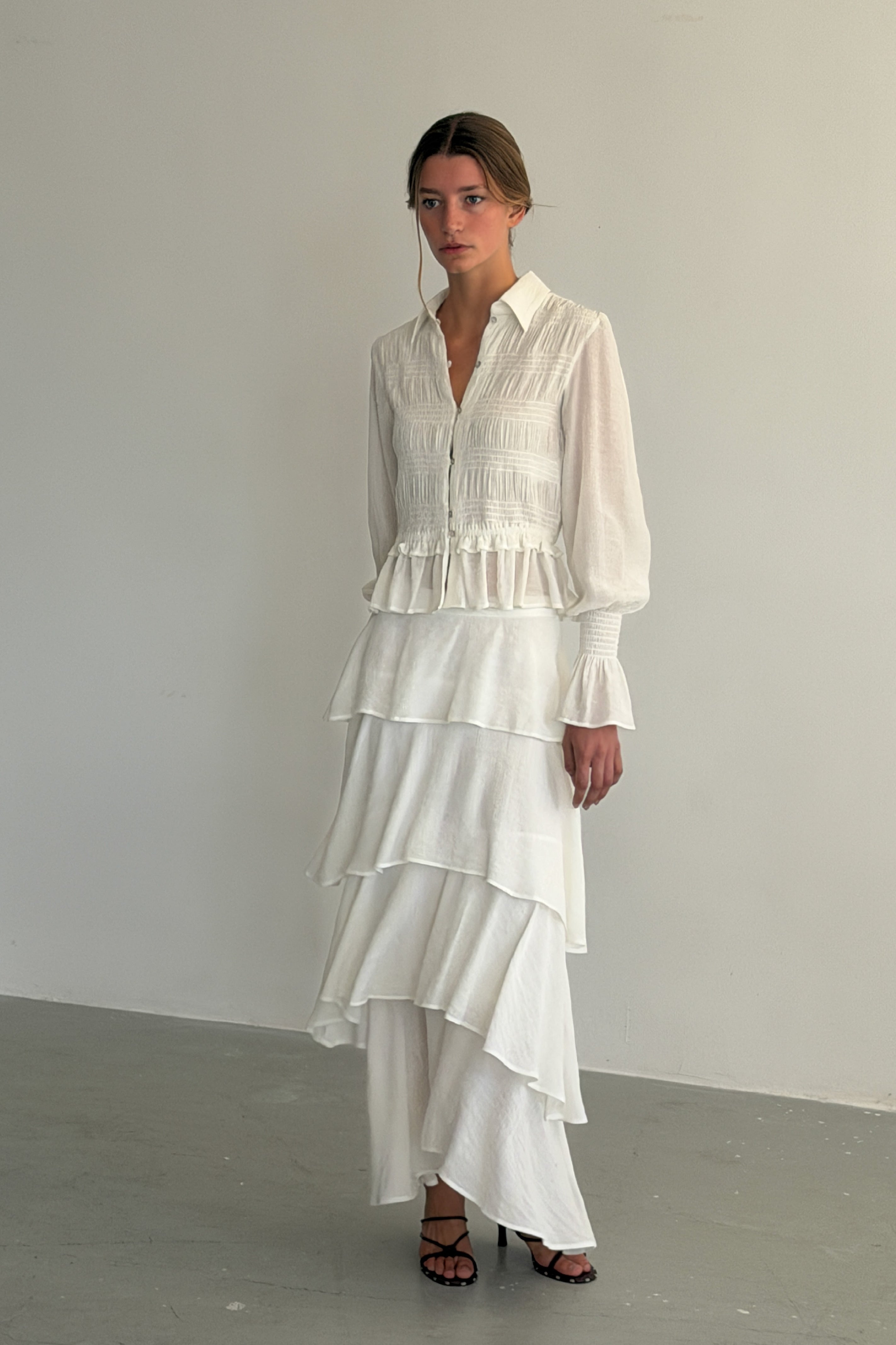 White Ruffle Skirt