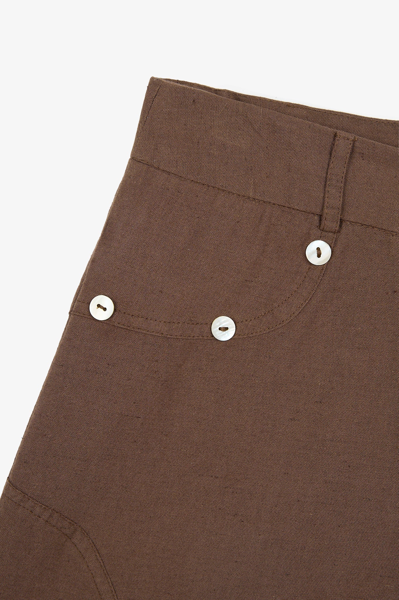 Shorts Botones Nácar Marrón