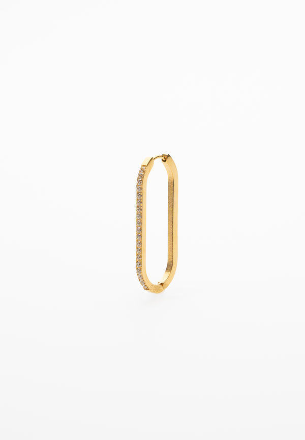 Boucle d'oreille Ovale Zircon 50mm (Unité)