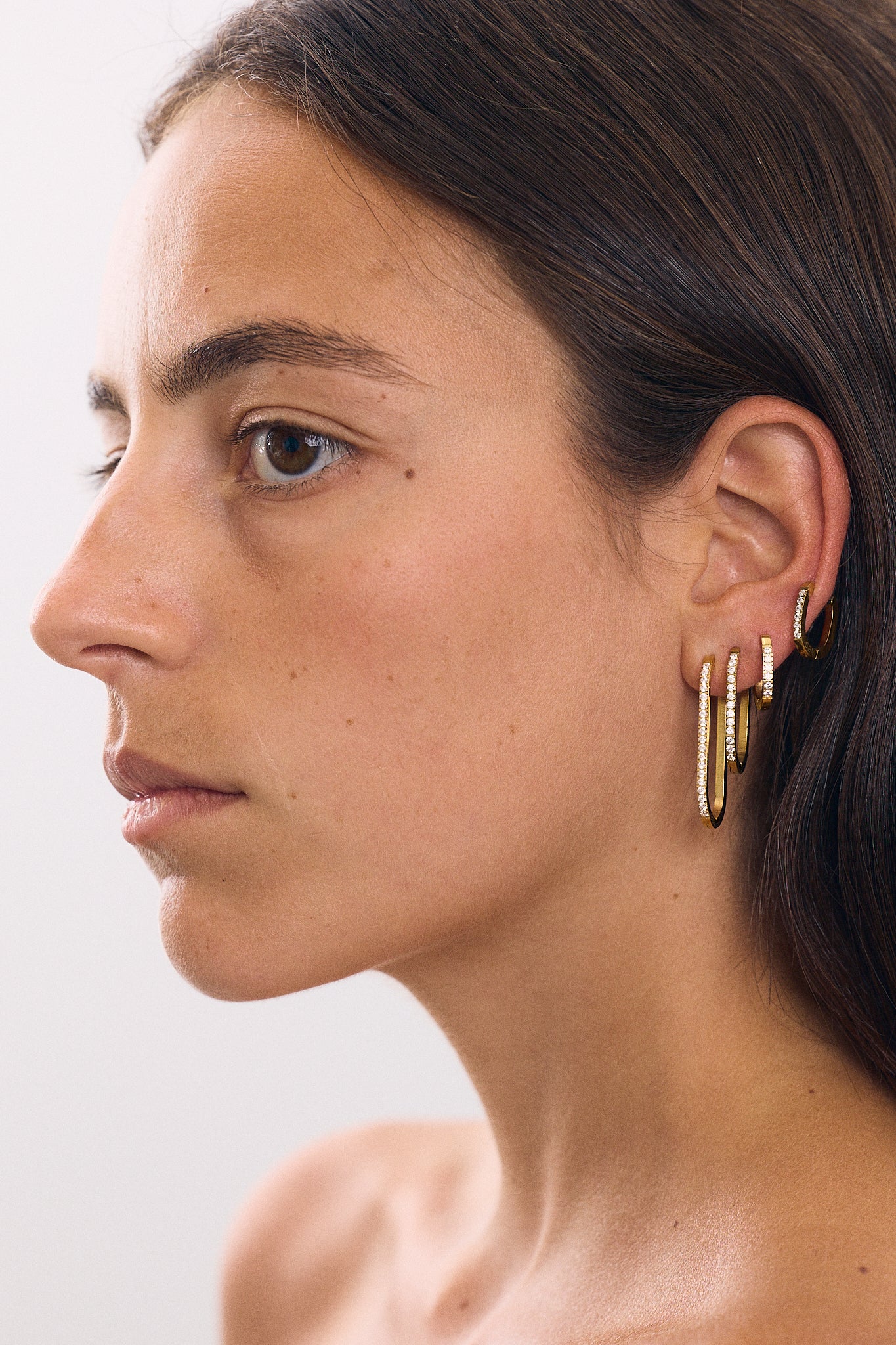 Oval Zircon Earring 50 mm (Unit)