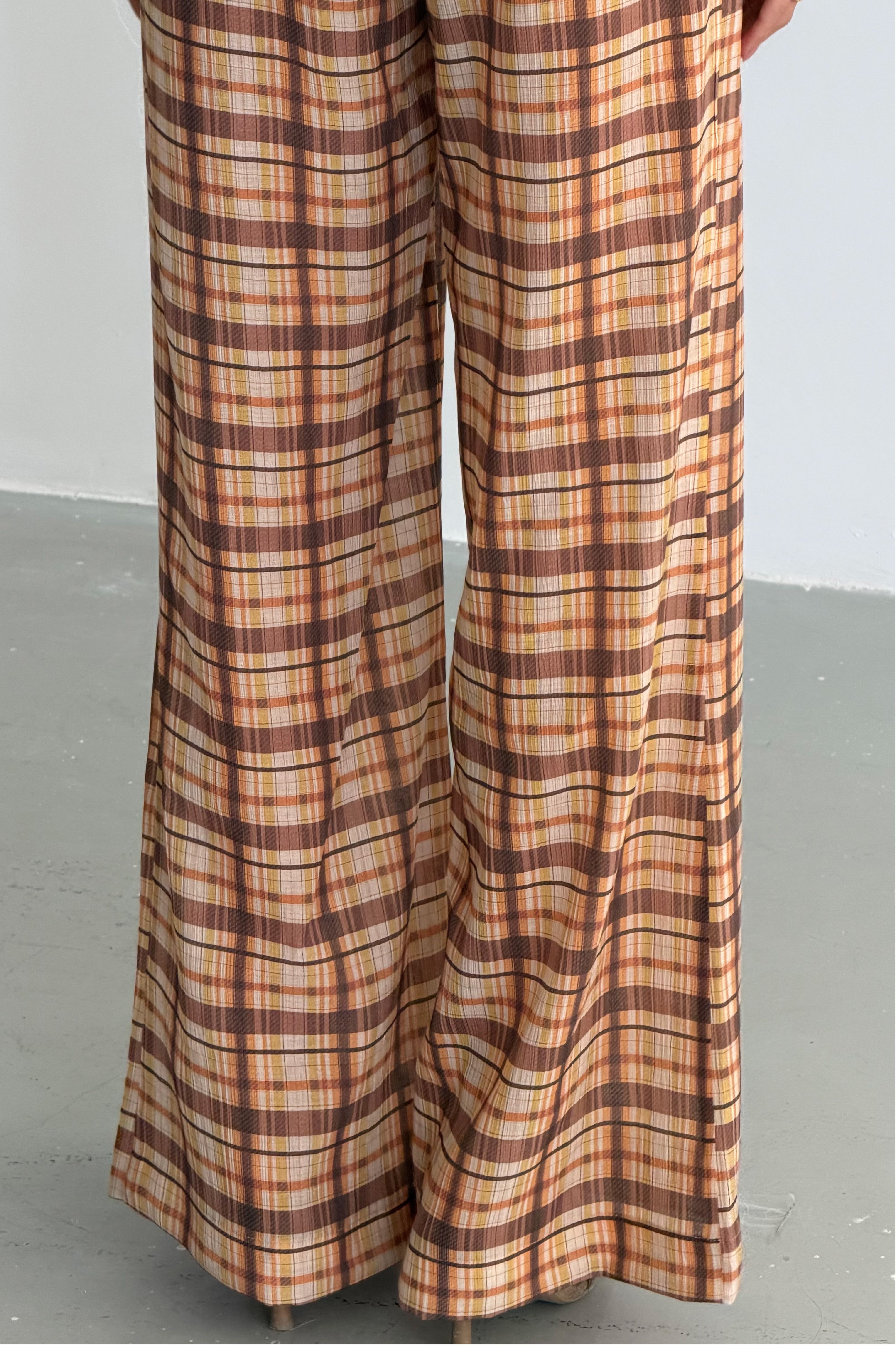 Pantalon à Carreaux Jaune