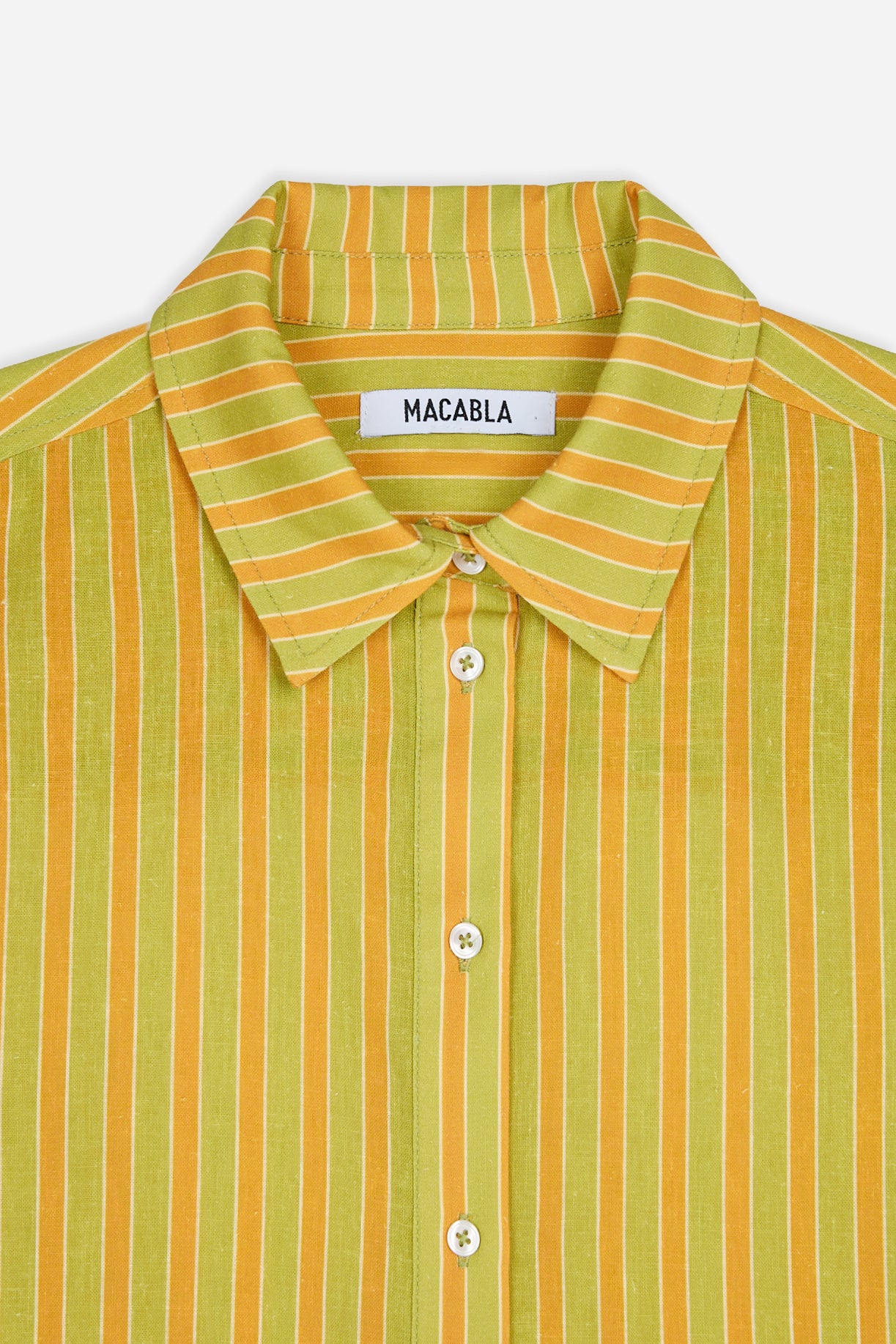 Chemise à Rayures Orange et Vert