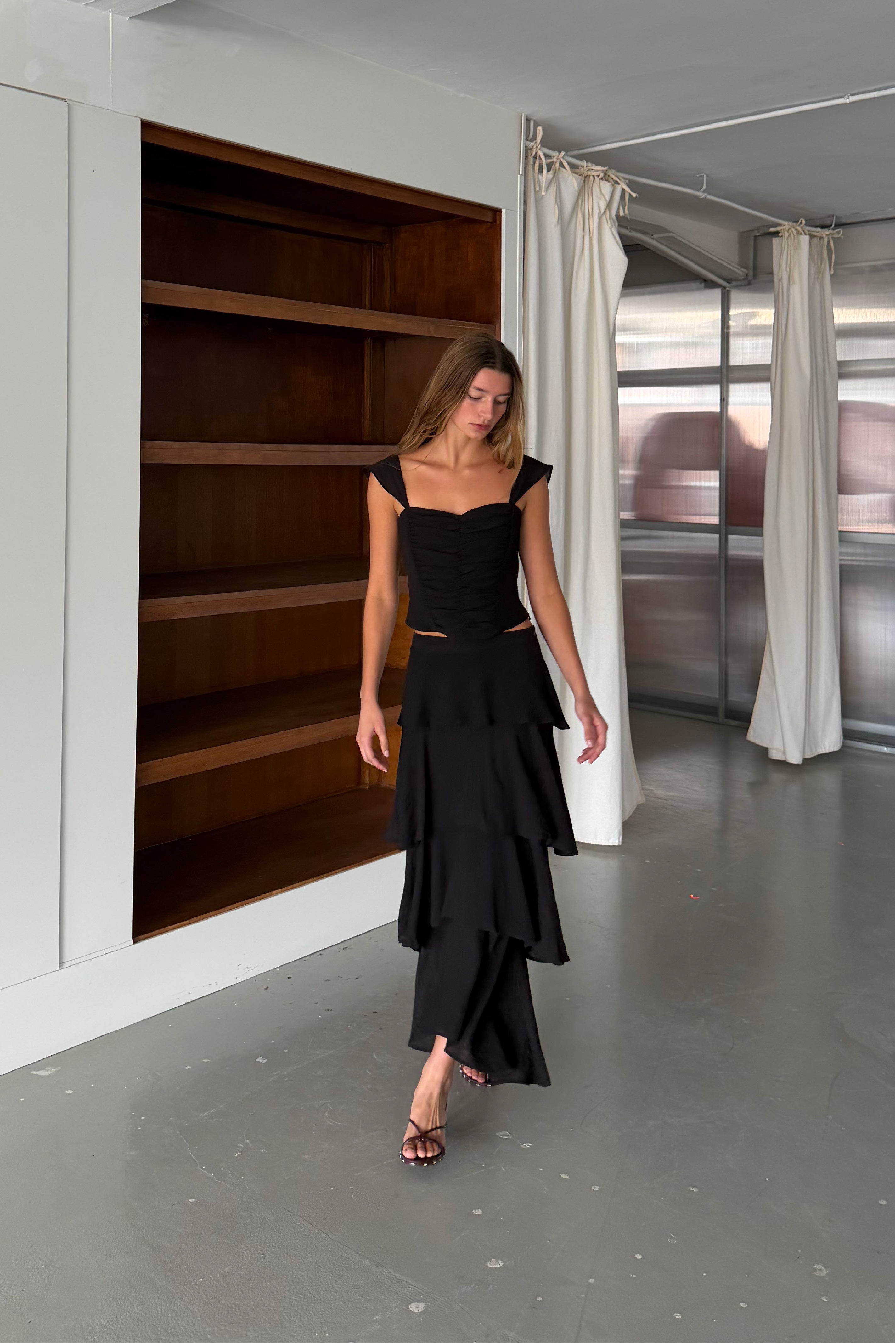 Black Ruffle Skirt