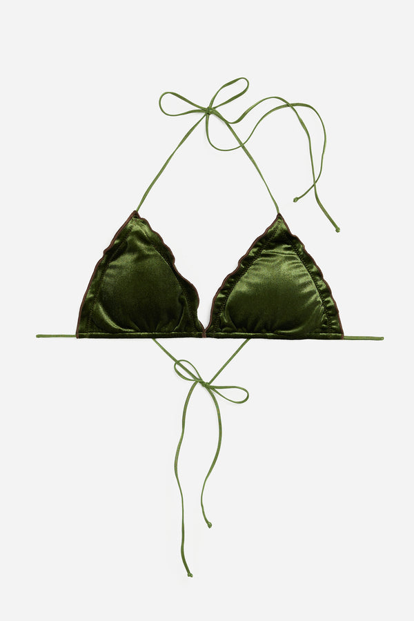 Velvet Green Bikini Top