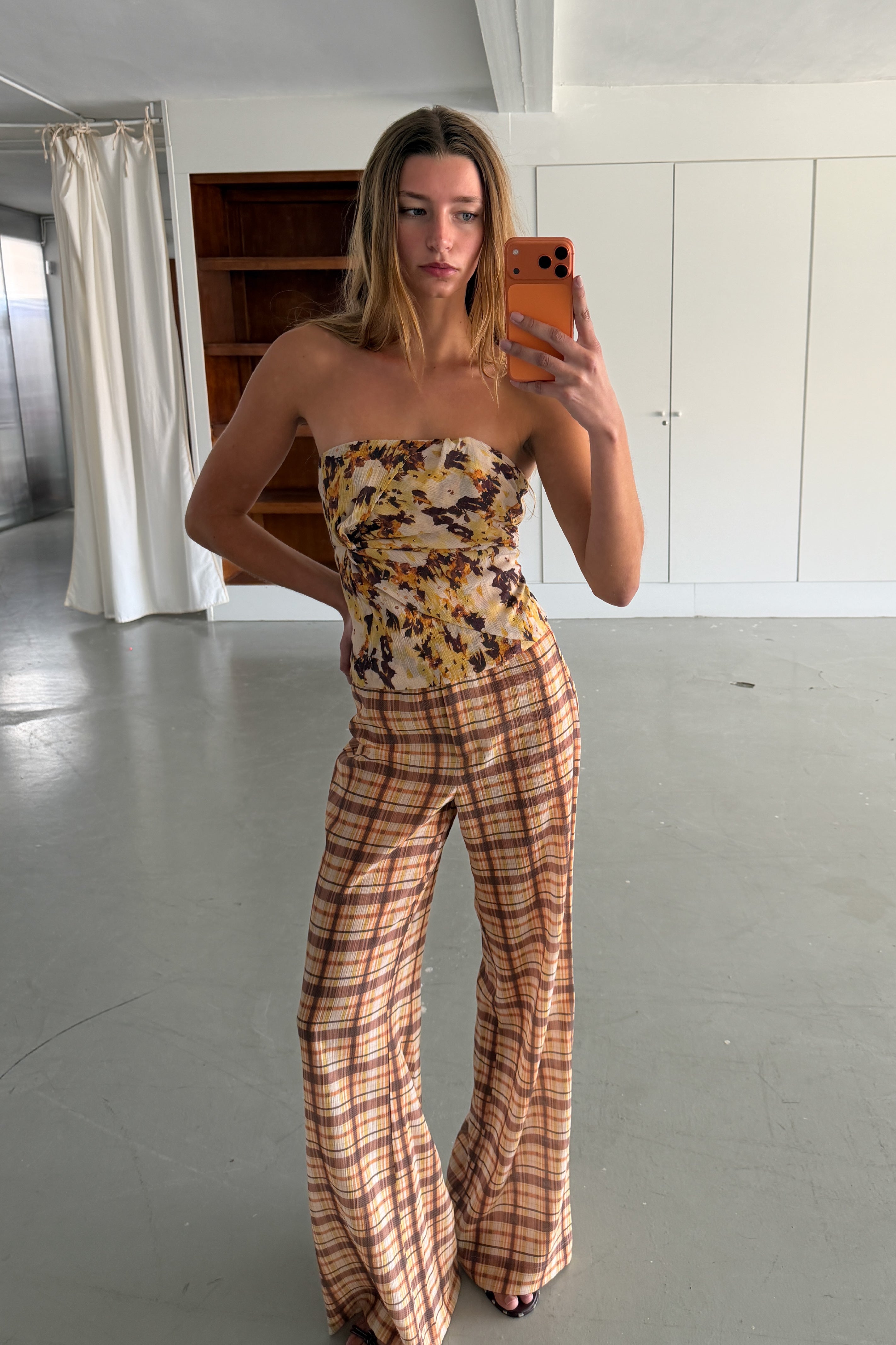Yellow Floral Knot Top