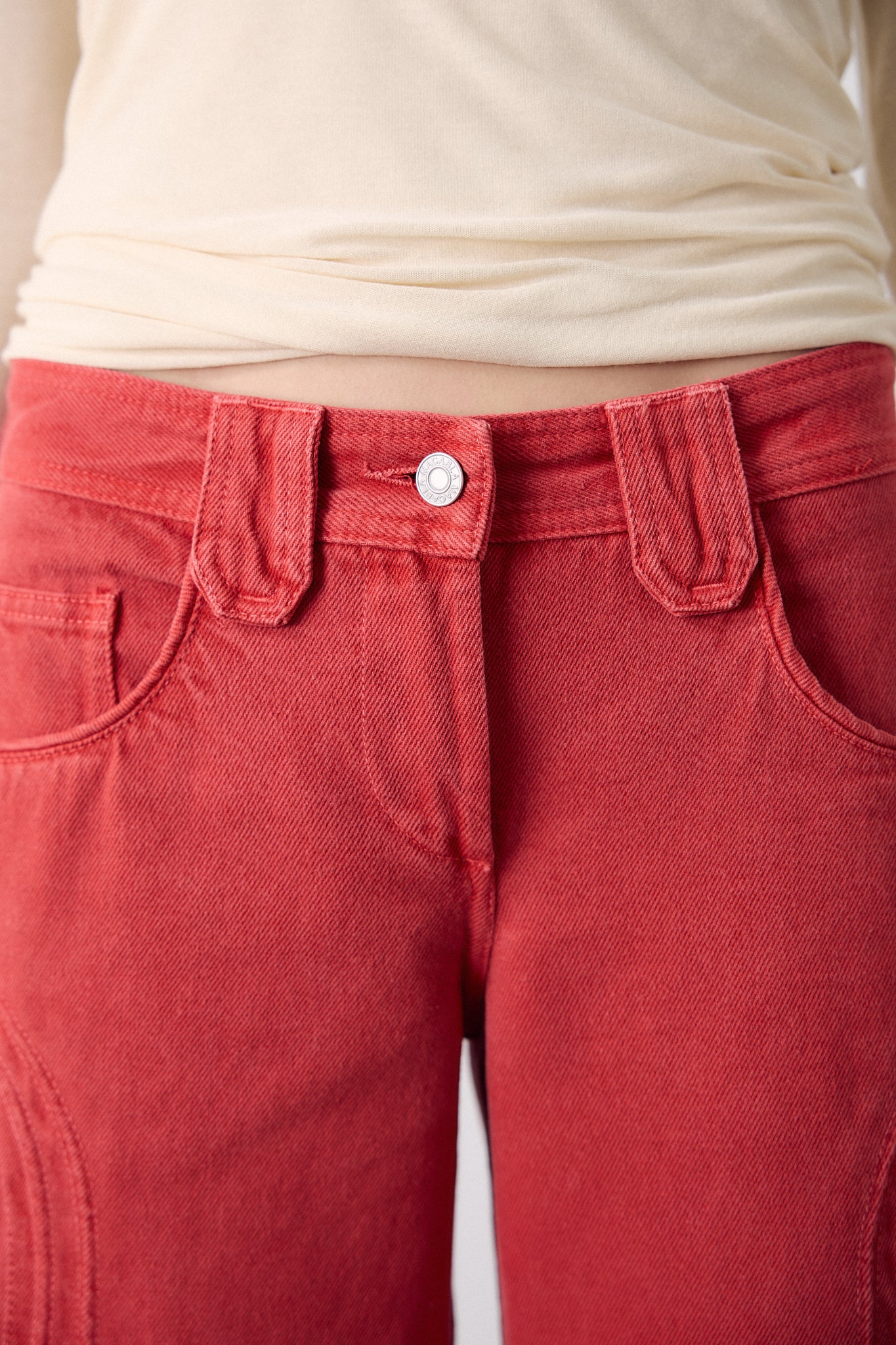 Pantalón Recto Rojo