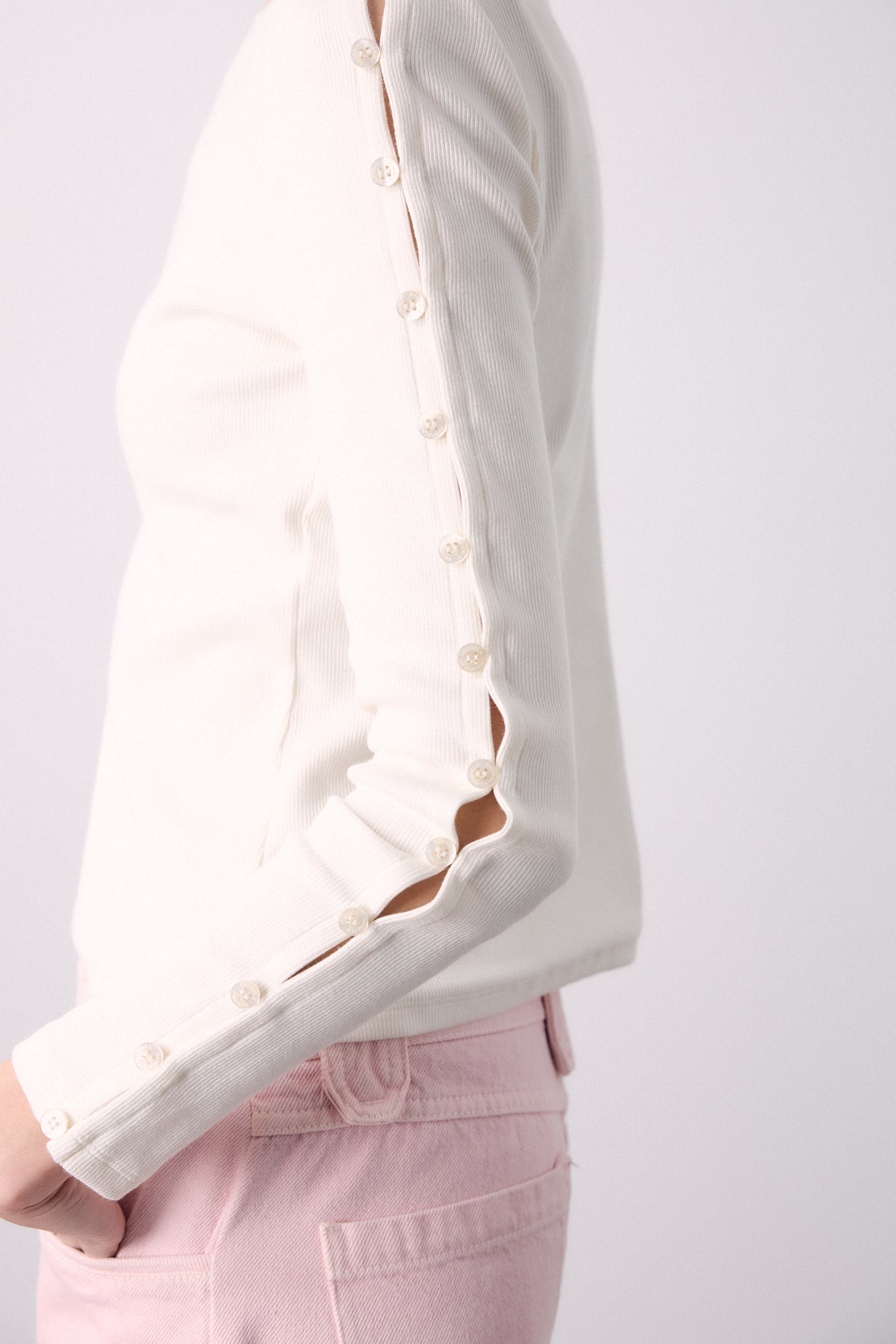 Camiseta Botones Blanca