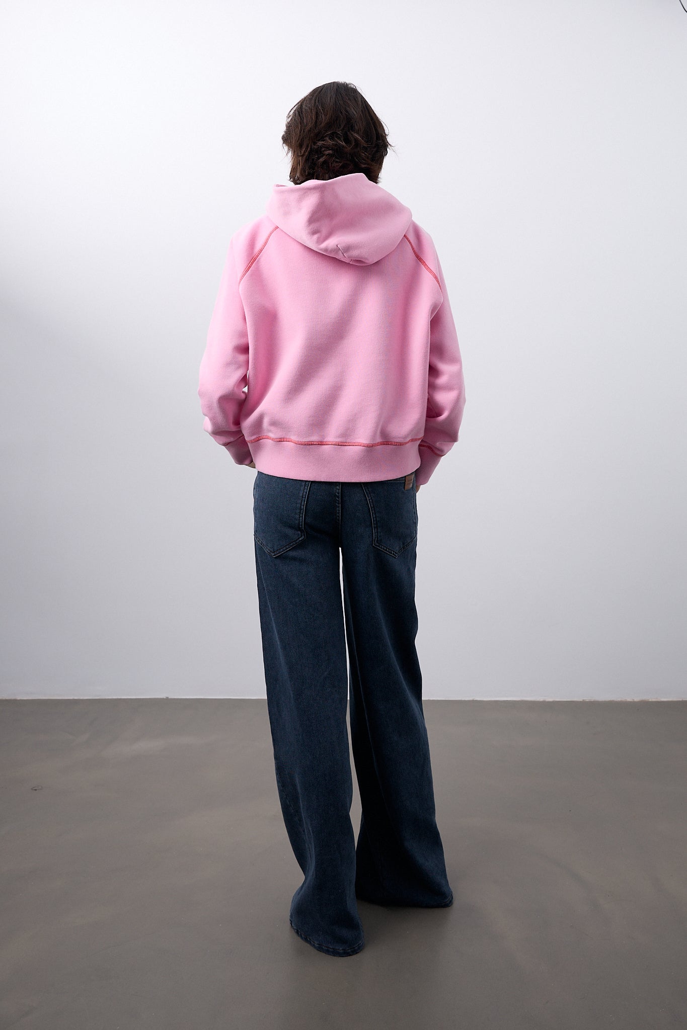 Sudadera Capucha Rosa