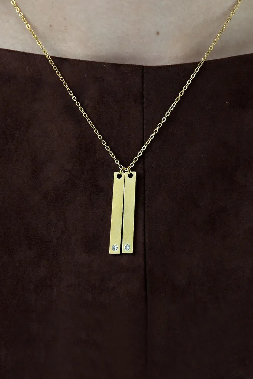 Long Double Zircon Necklace