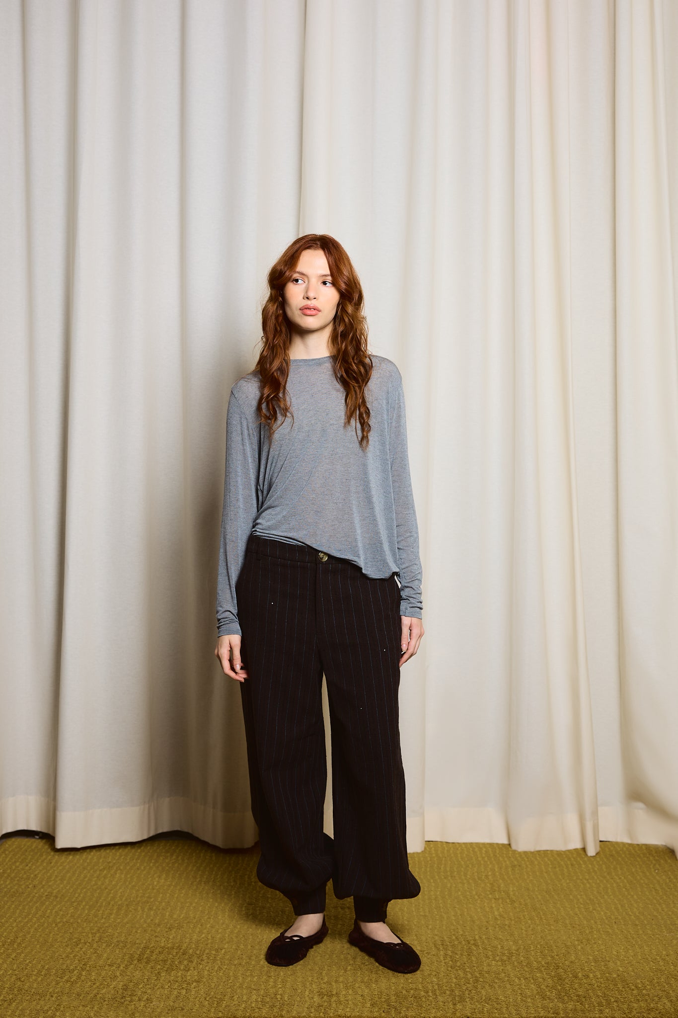 Pantalón Bombacho Rayas Brillo